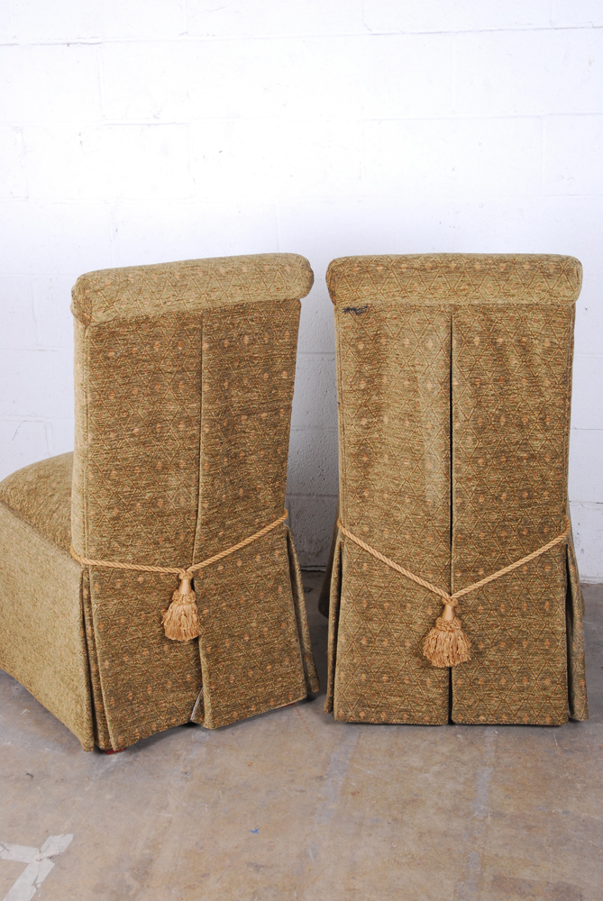 Pair of Upholstered Parson's Chairs