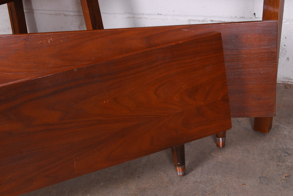 Pair of Vintage Wood Twin Bed Head and Footboards