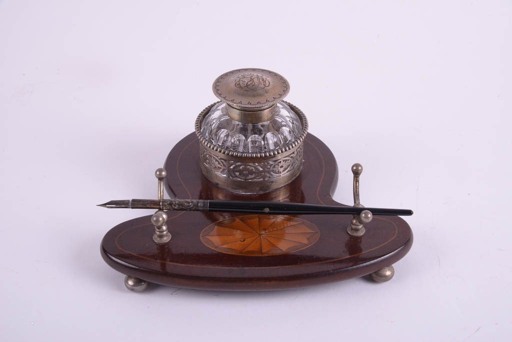 Antique Pen and Inkwell Set, Sterling Money Clip and More