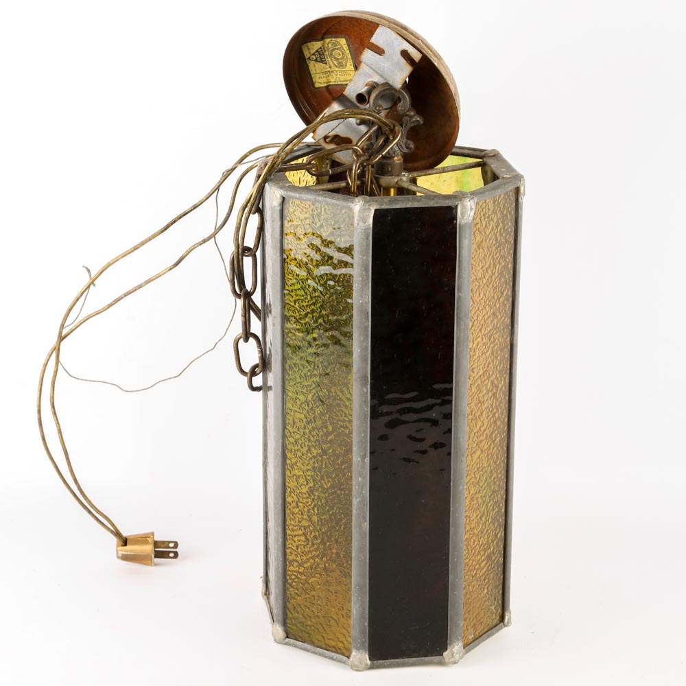 Mid-Century Stained Glass Pendant Lights