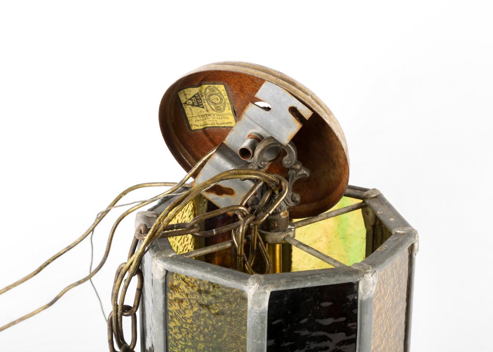 Mid-Century Stained Glass Pendant Lights