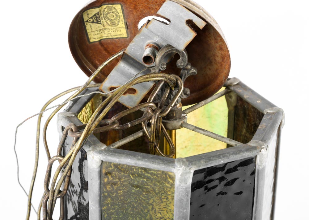 Mid-Century Stained Glass Pendant Lights