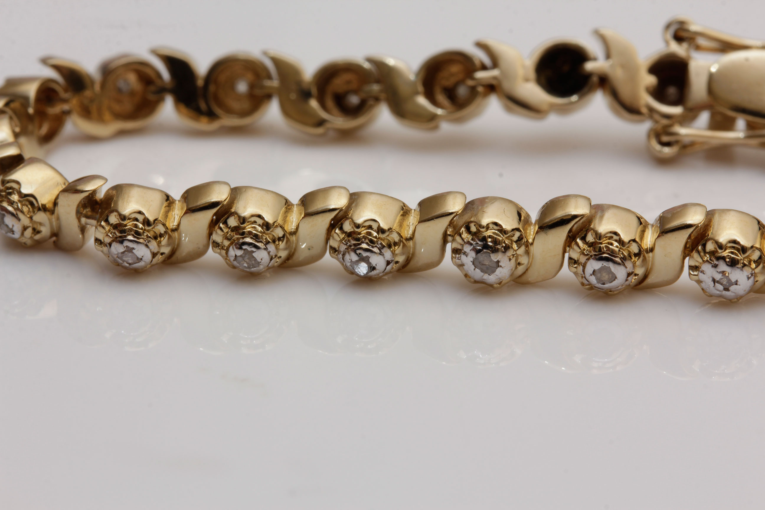 18K Yellow Gold Plate Diamond Bracelet
