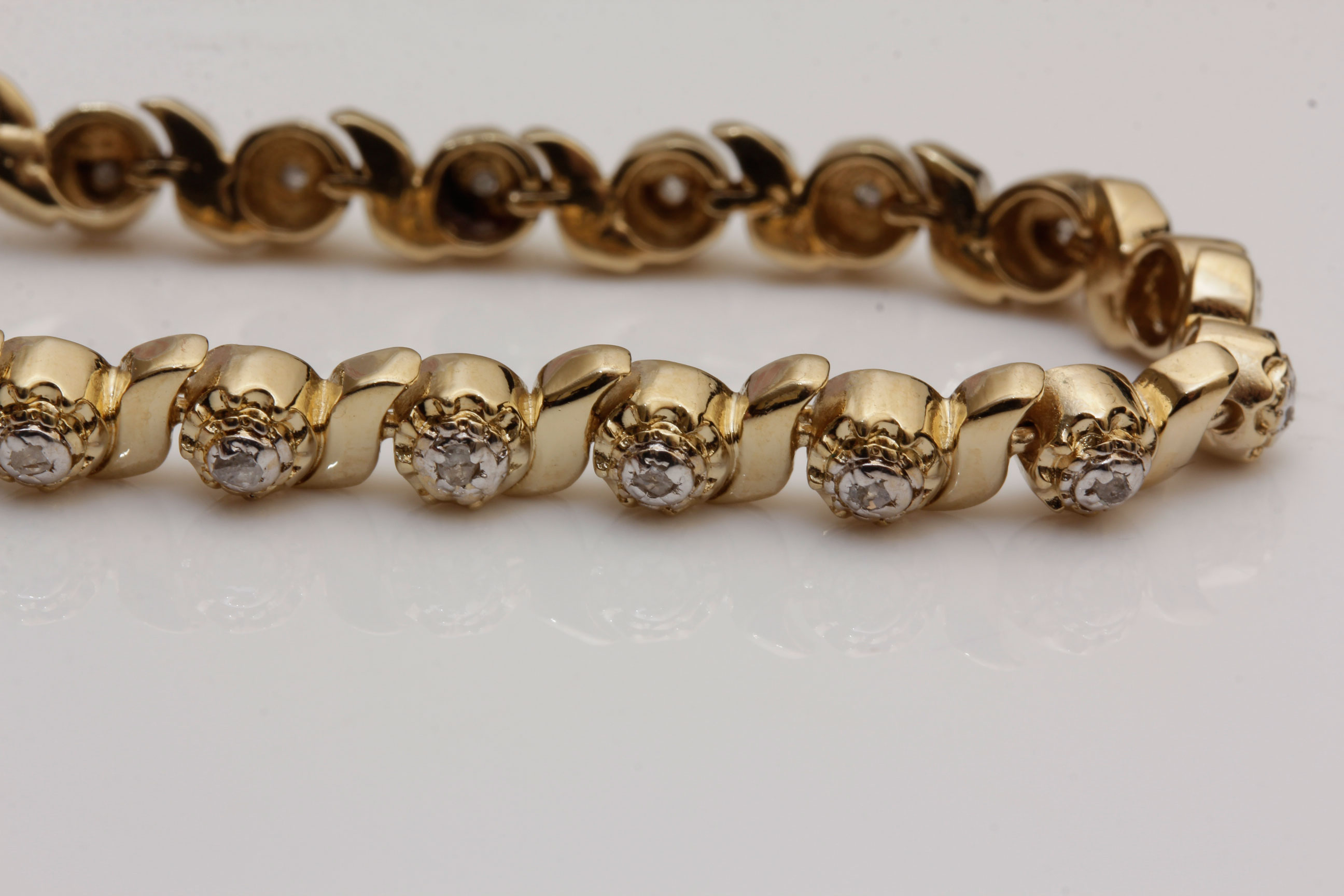 18K Yellow Gold Plate Diamond Bracelet