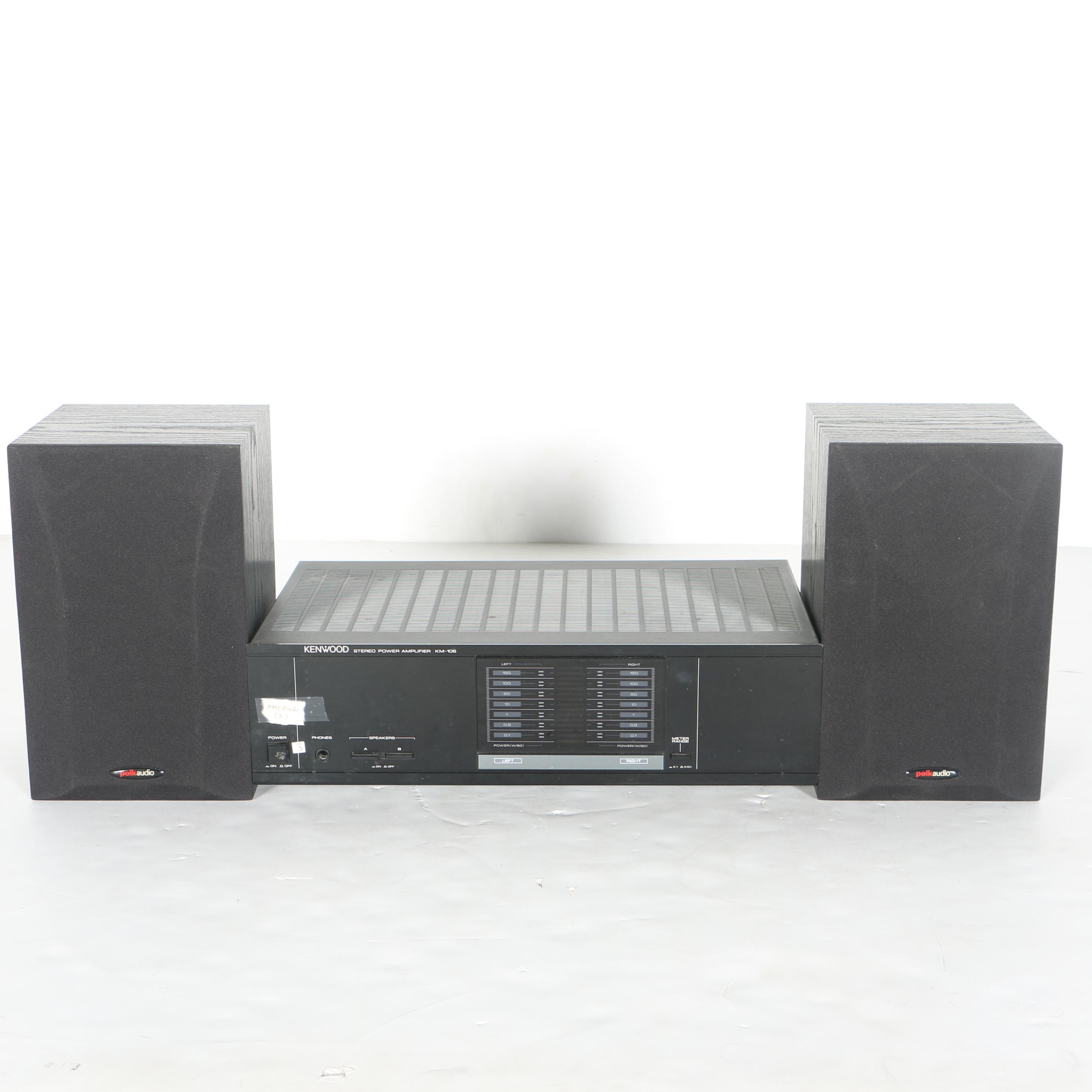 Kenwood Stereo Amplifier and Polk Speakers