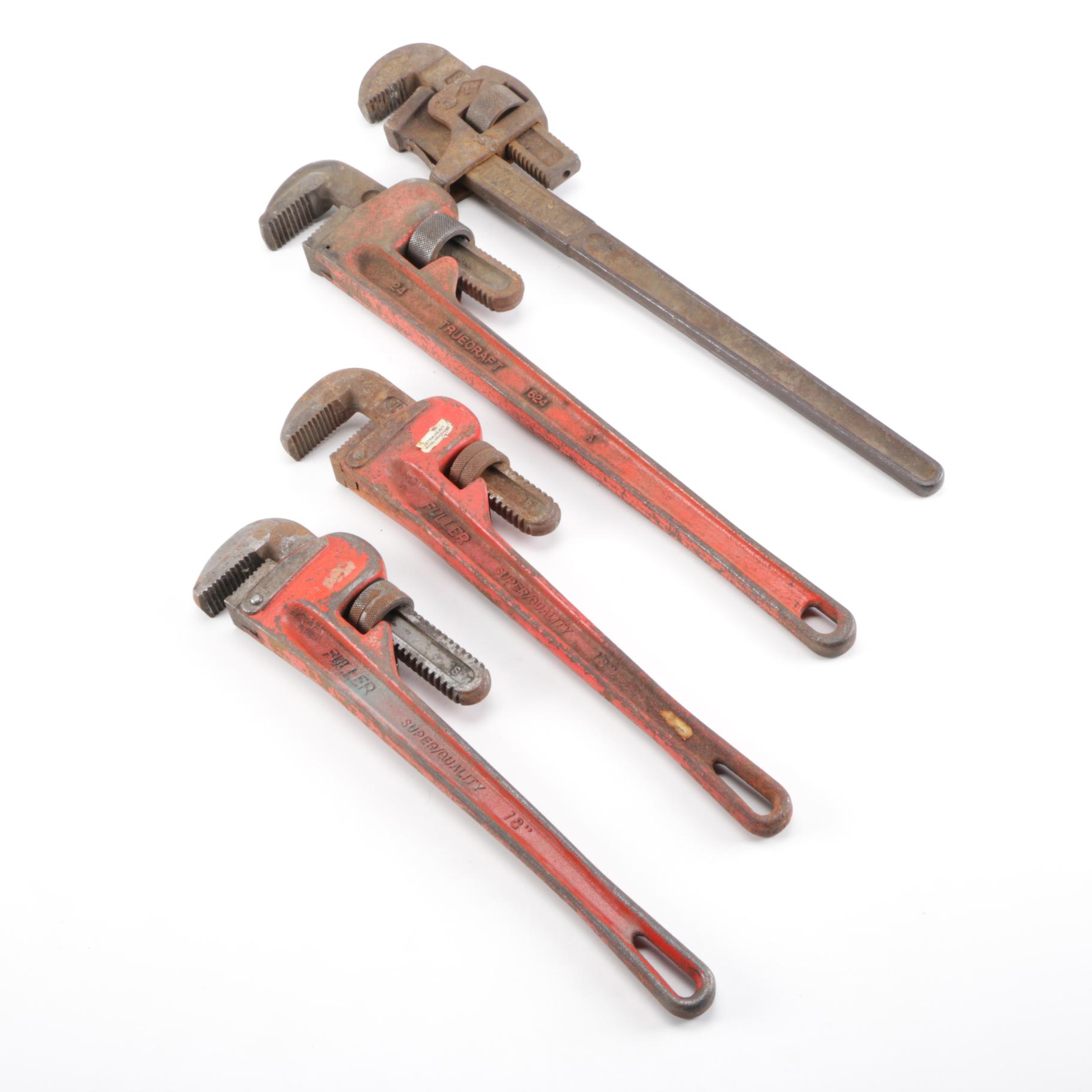 Vintage Pipe Wrenches Including a Walworth Stillson Model