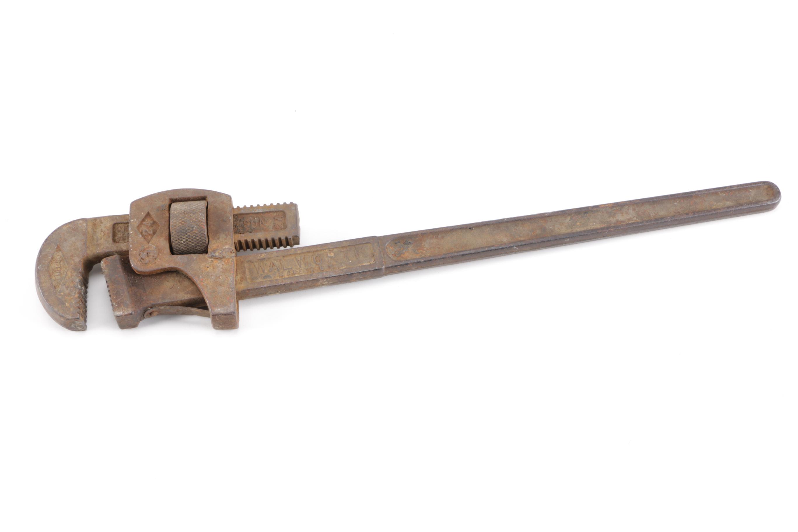 Vintage Pipe Wrenches Including a Walworth Stillson Model