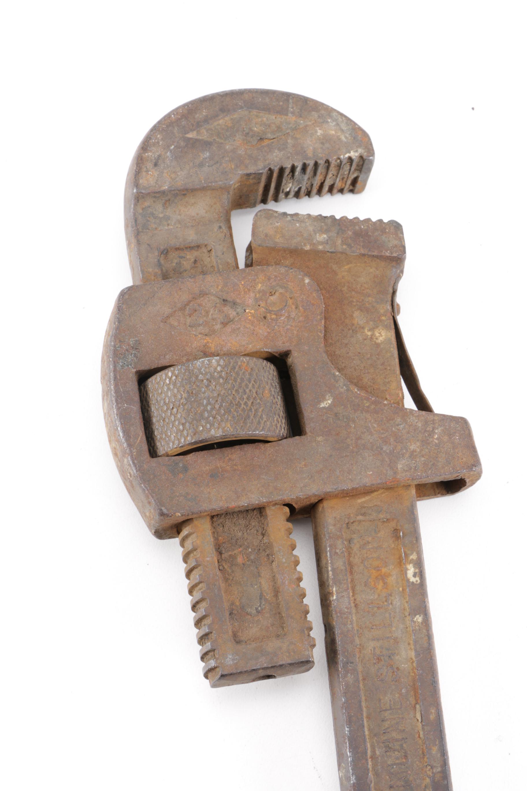 Vintage Pipe Wrenches Including a Walworth Stillson Model