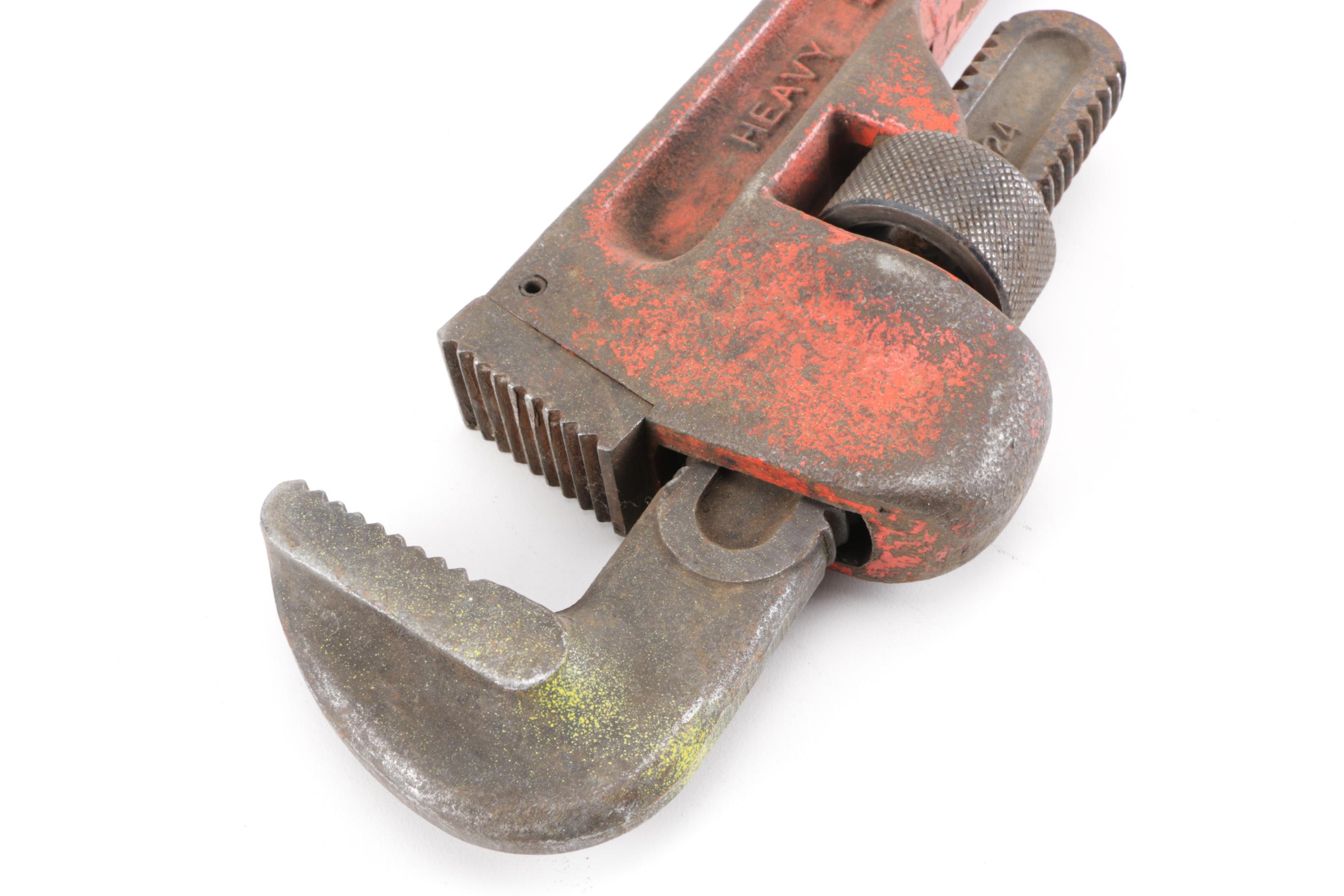 Vintage Pipe Wrenches Including a Walworth Stillson Model