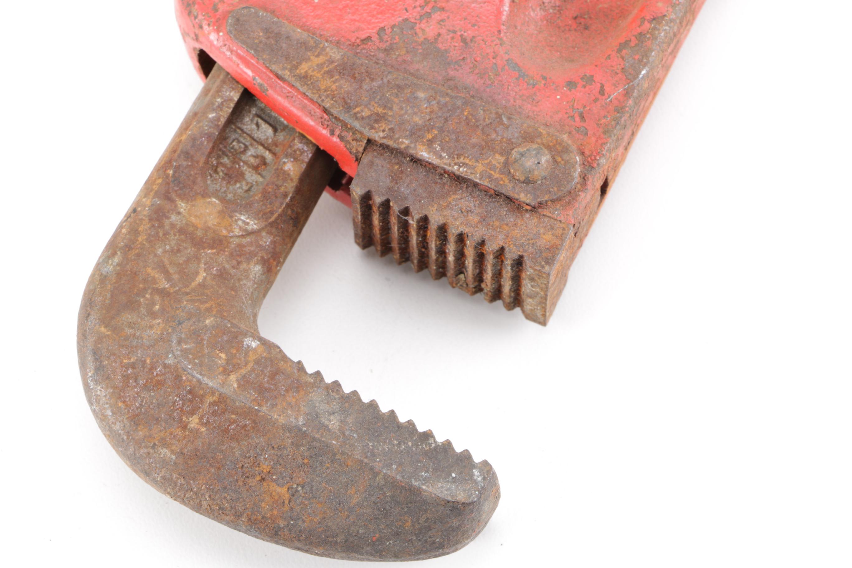 Vintage Pipe Wrenches Including a Walworth Stillson Model