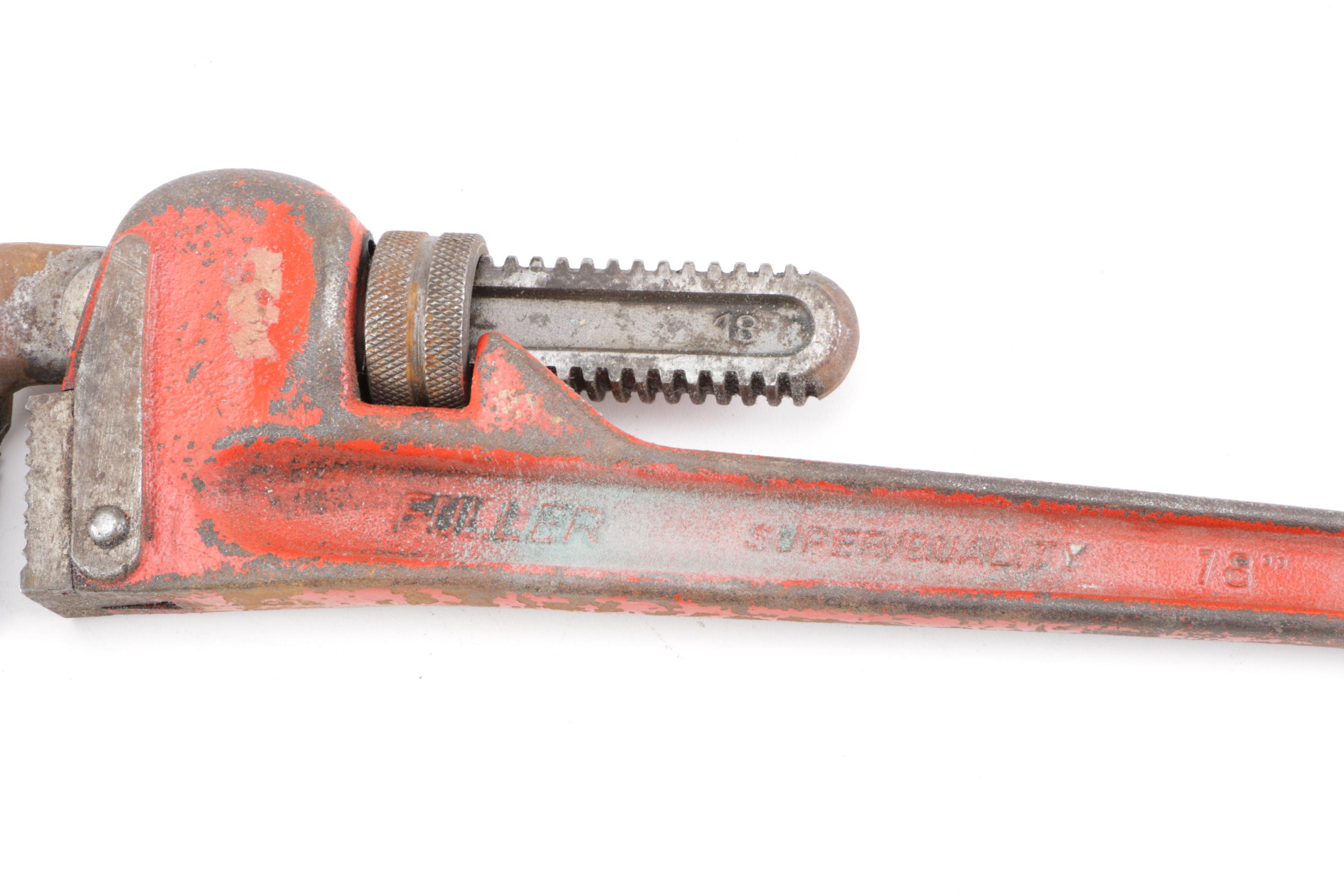 Vintage Pipe Wrenches Including a Walworth Stillson Model