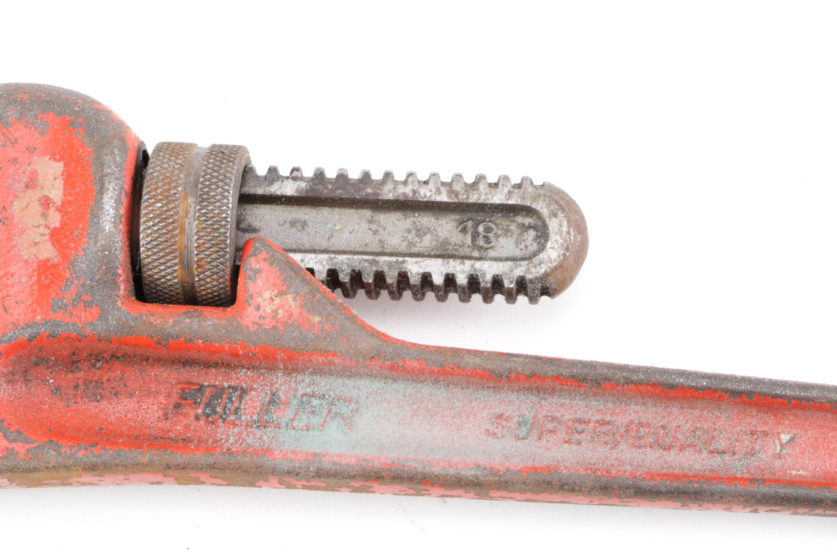 Vintage Pipe Wrenches Including a Walworth Stillson Model