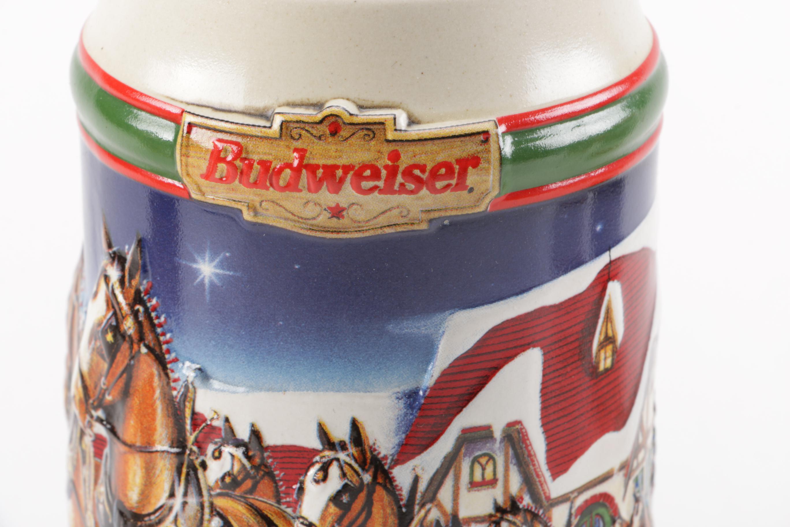 Collection of "Budweiser" Beer Mugs and German Beer Steins