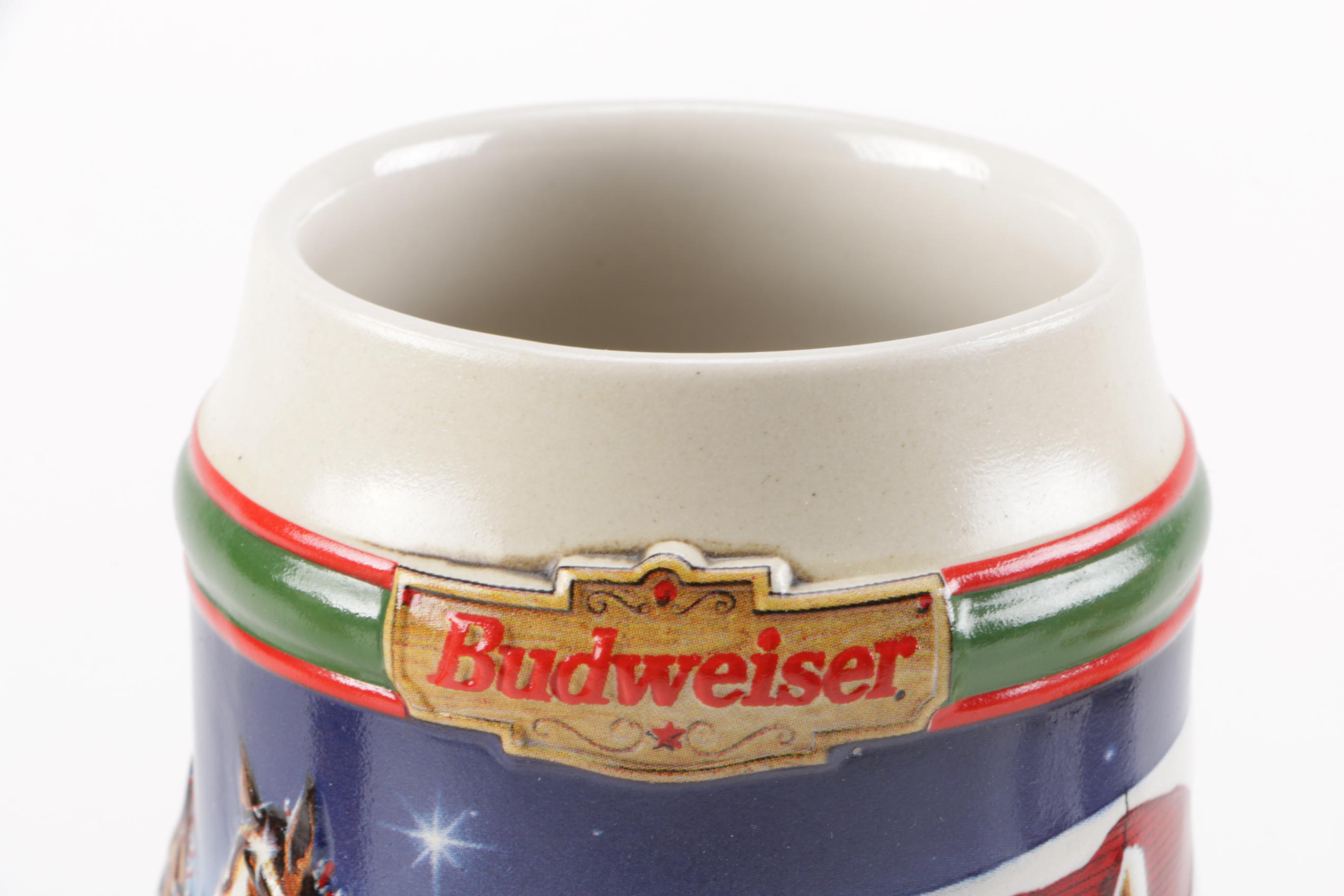 Collection of "Budweiser" Beer Mugs and German Beer Steins