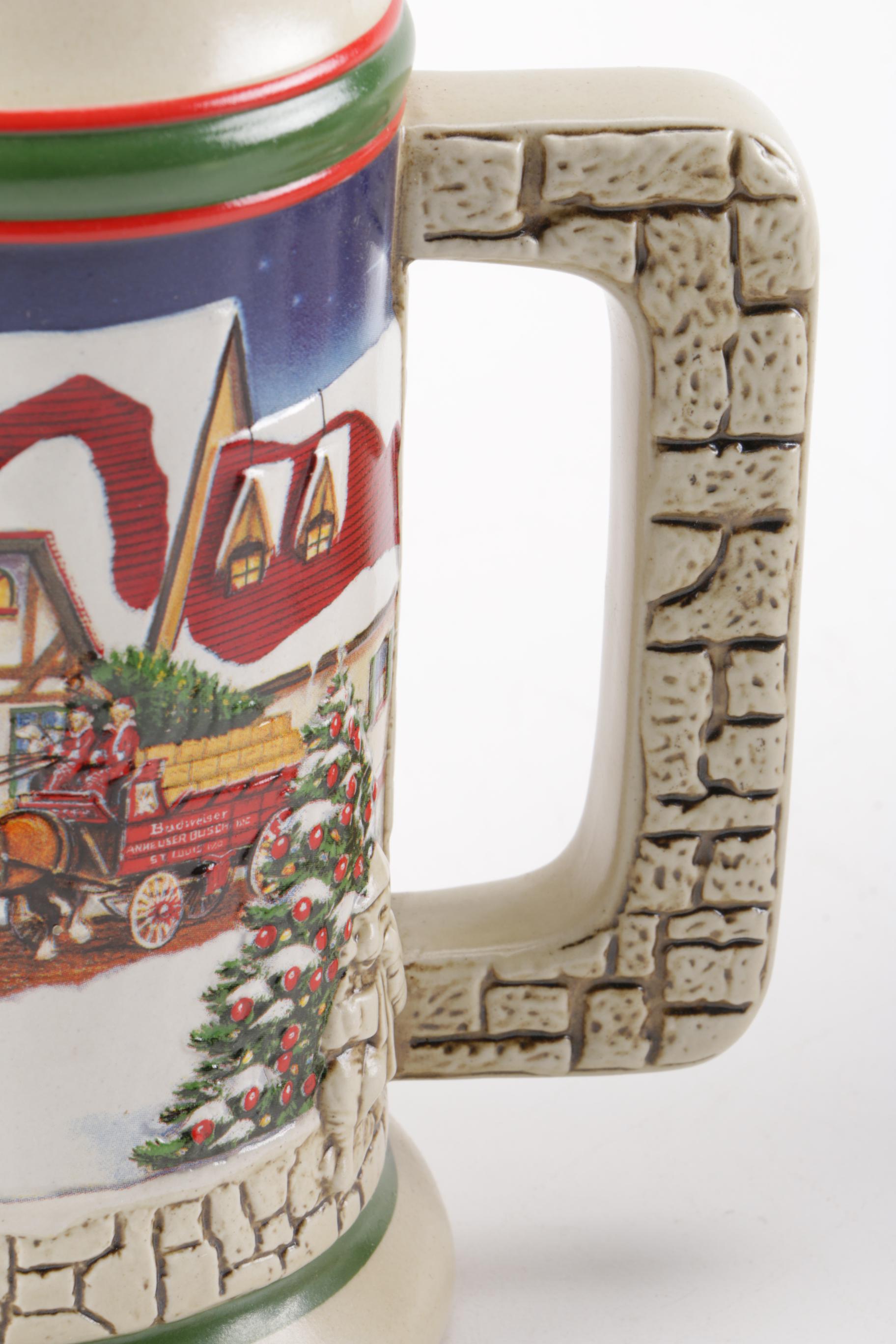 Collection of "Budweiser" Beer Mugs and German Beer Steins