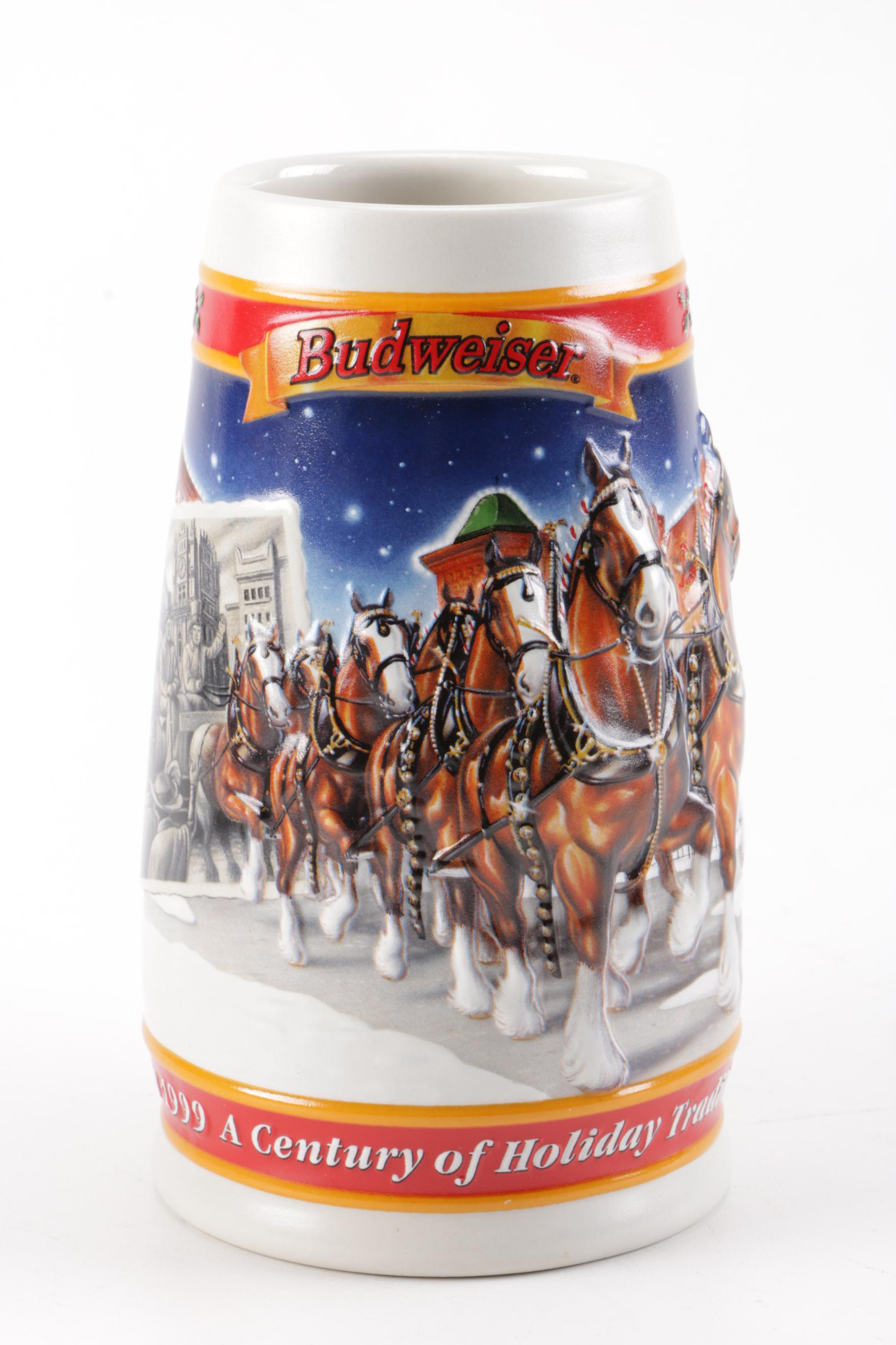 Collection of "Budweiser" Beer Mugs and German Beer Steins
