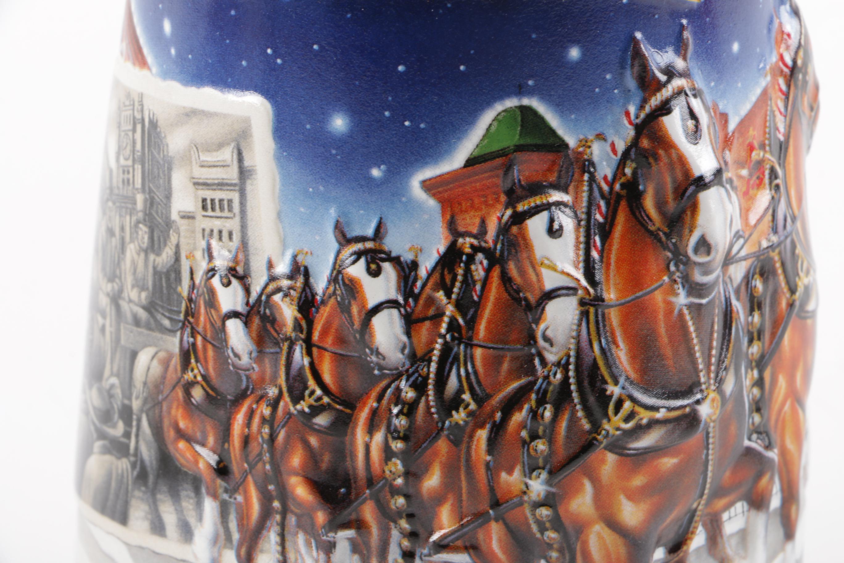 Collection of "Budweiser" Beer Mugs and German Beer Steins