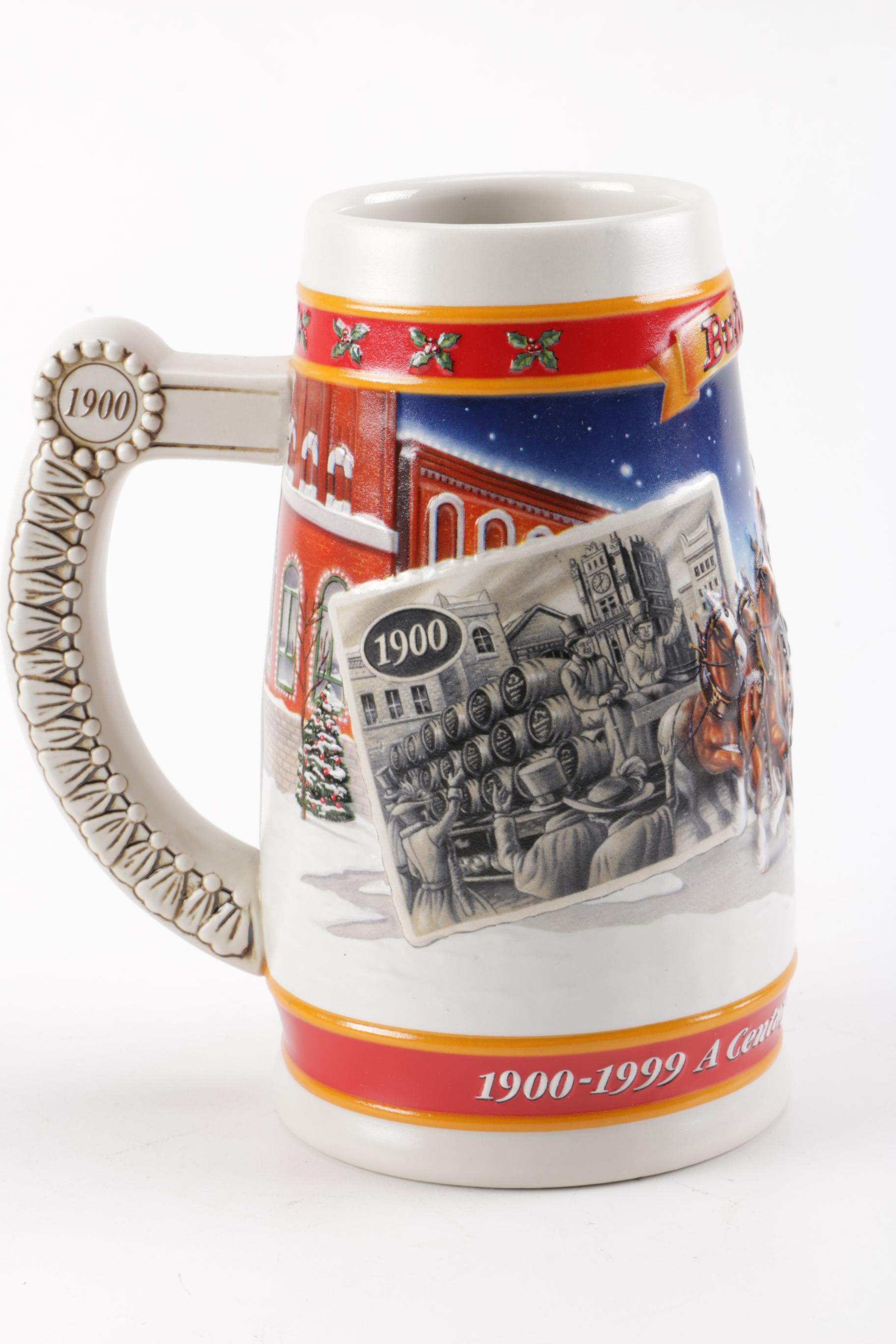 Collection of "Budweiser" Beer Mugs and German Beer Steins