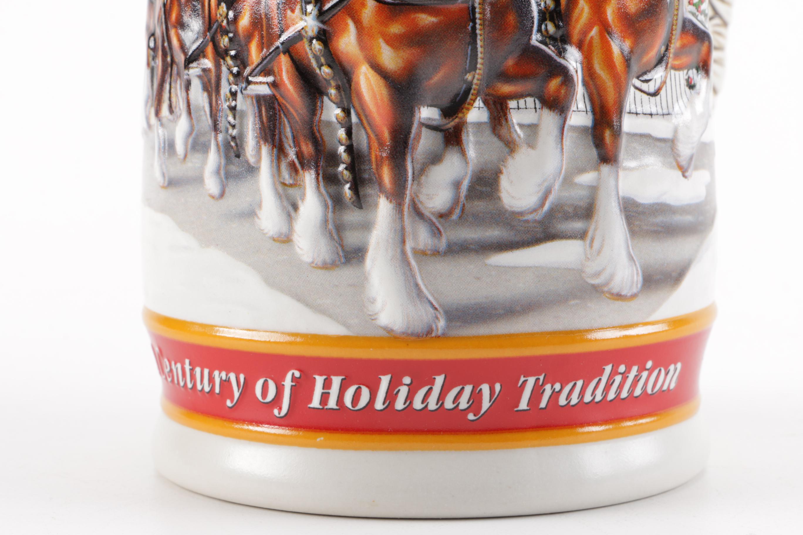 Collection of "Budweiser" Beer Mugs and German Beer Steins