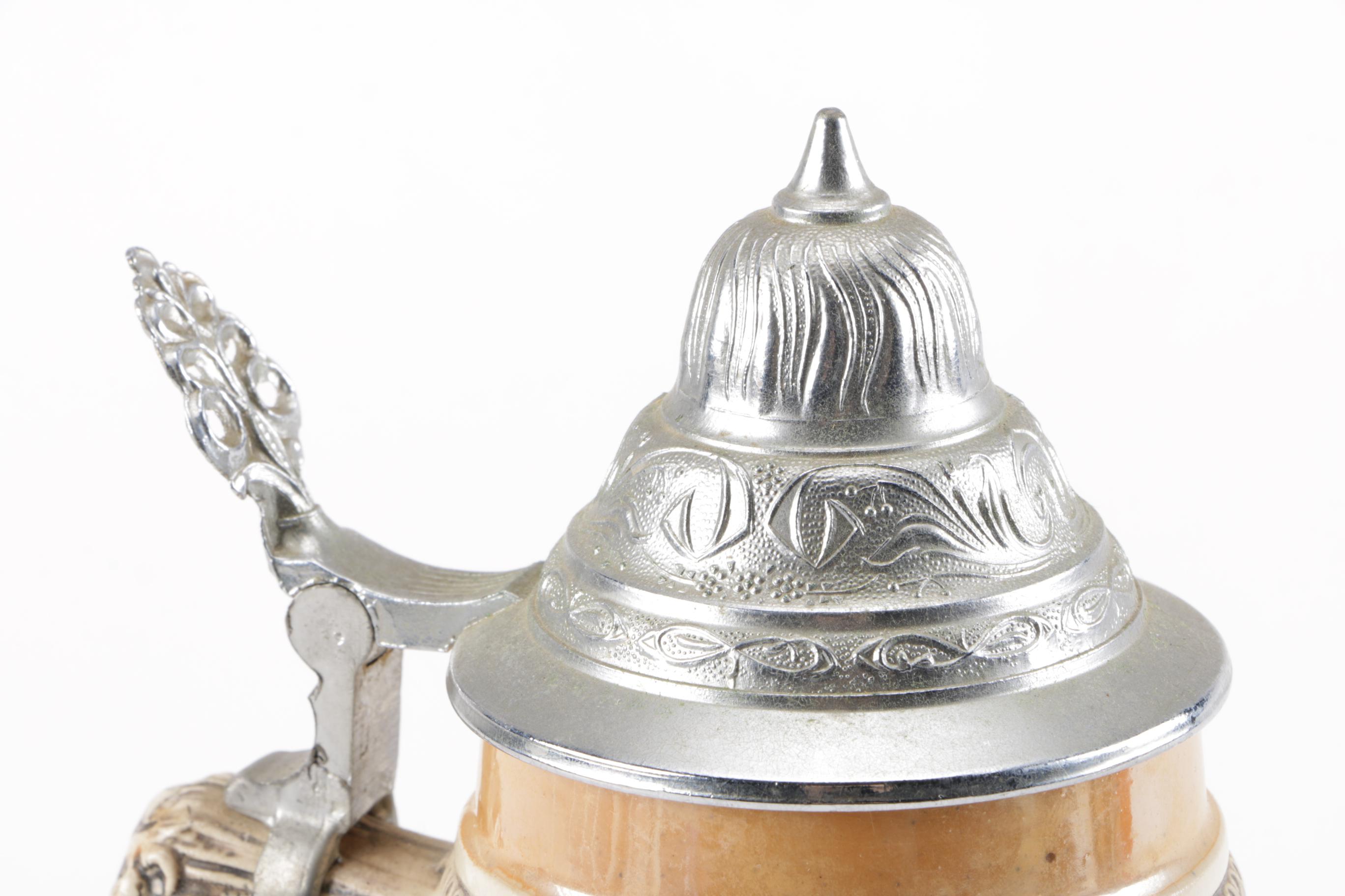 Collection of "Budweiser" Beer Mugs and German Beer Steins