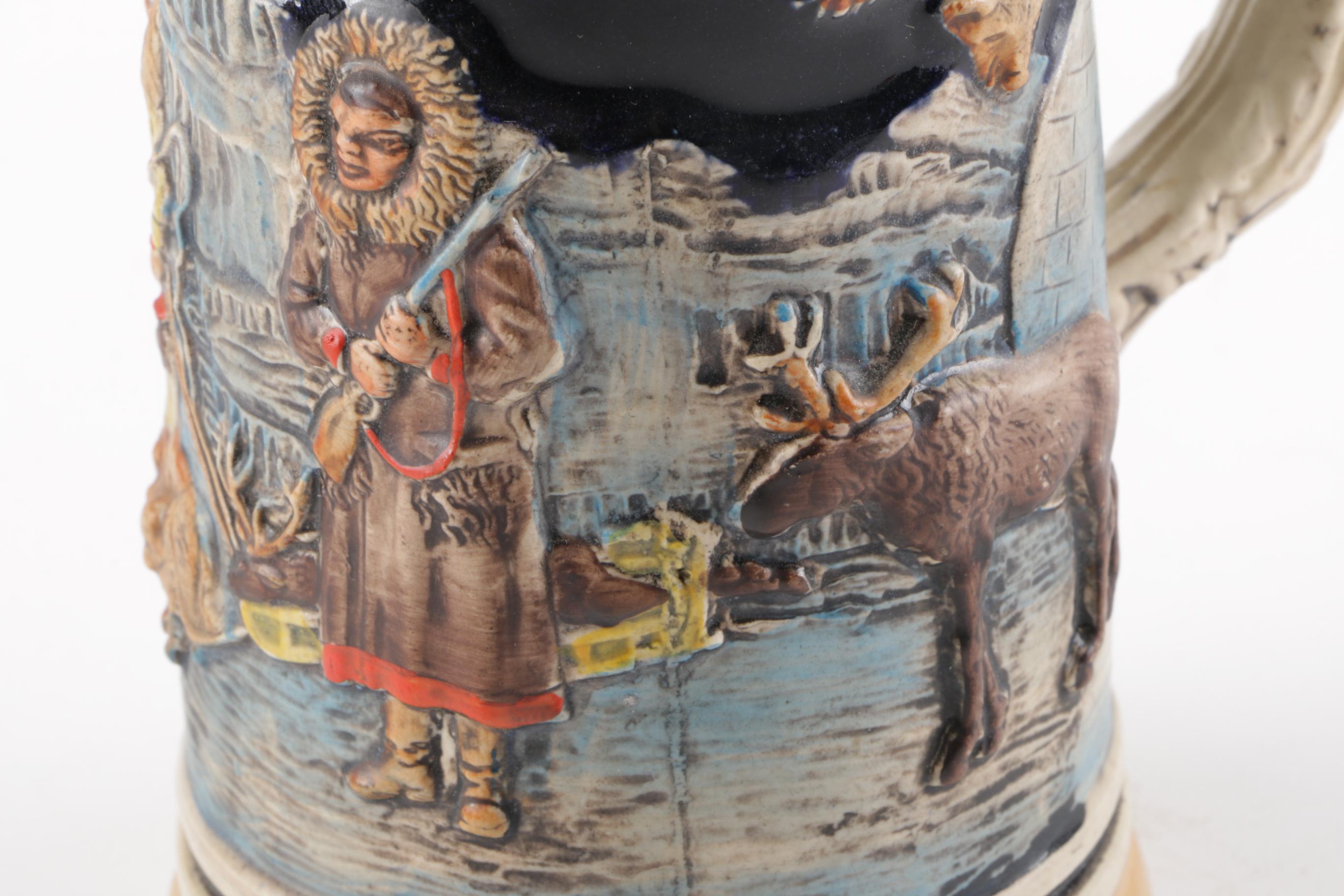 Collection of "Budweiser" Beer Mugs and German Beer Steins