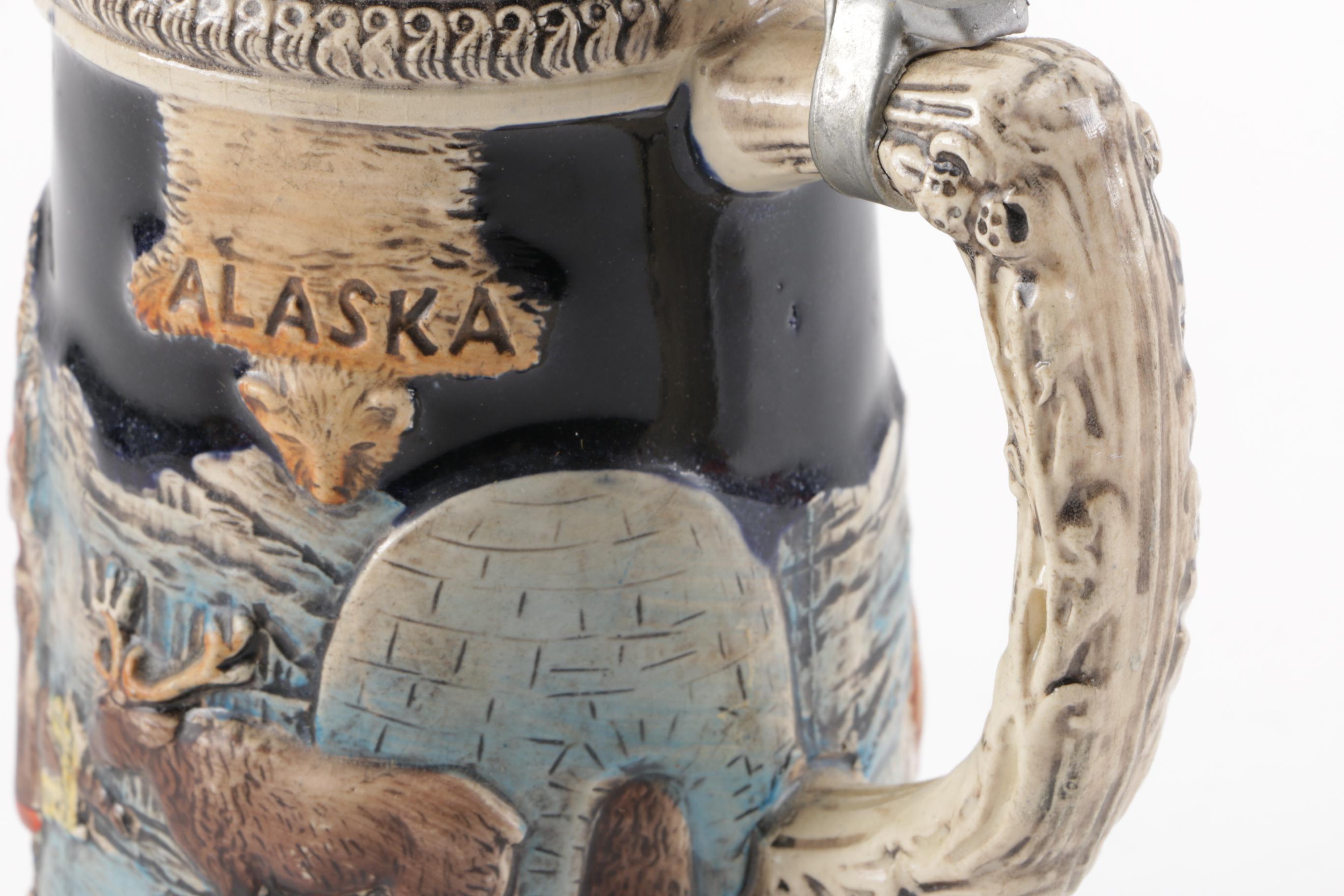 Collection of "Budweiser" Beer Mugs and German Beer Steins