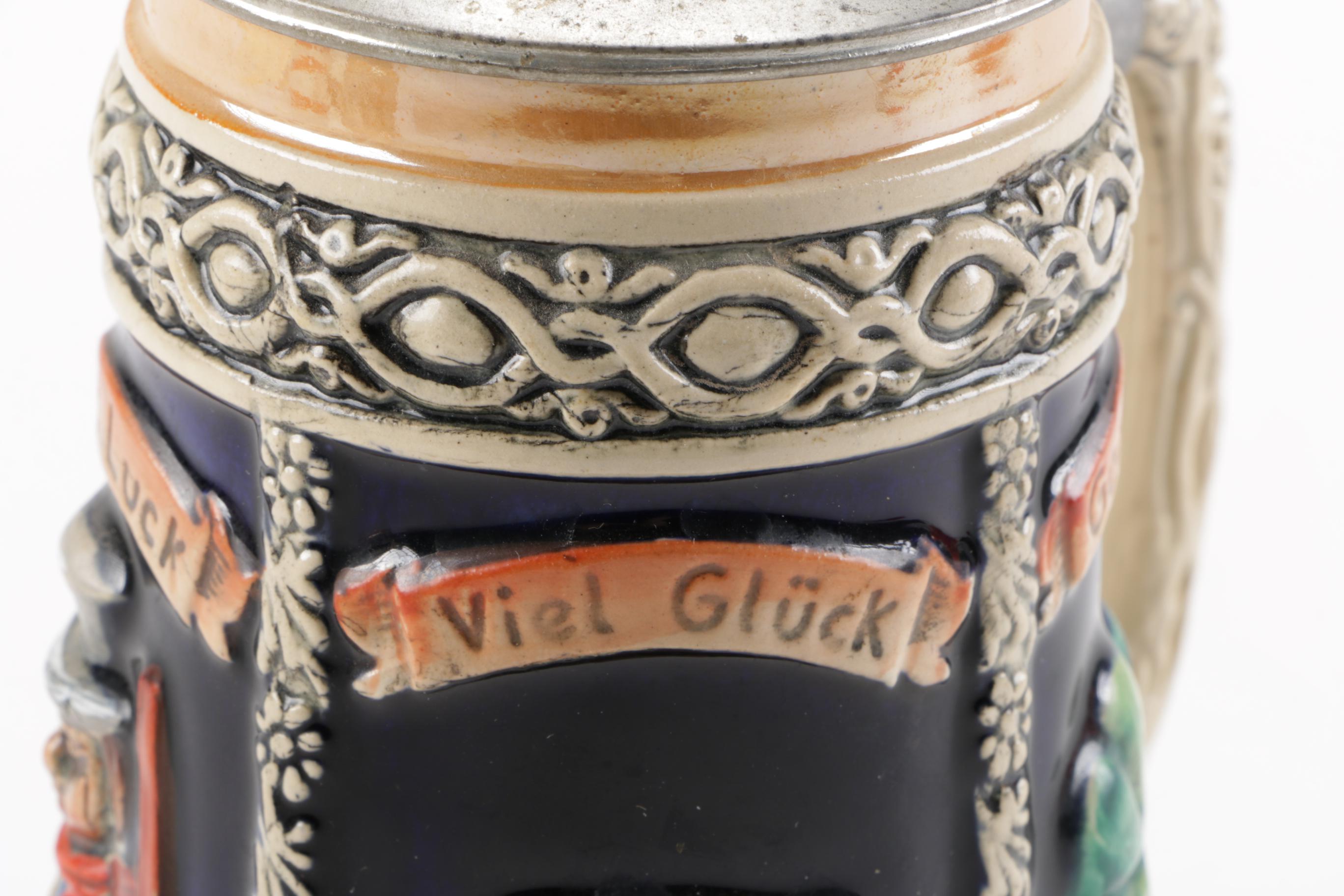 Collection of "Budweiser" Beer Mugs and German Beer Steins