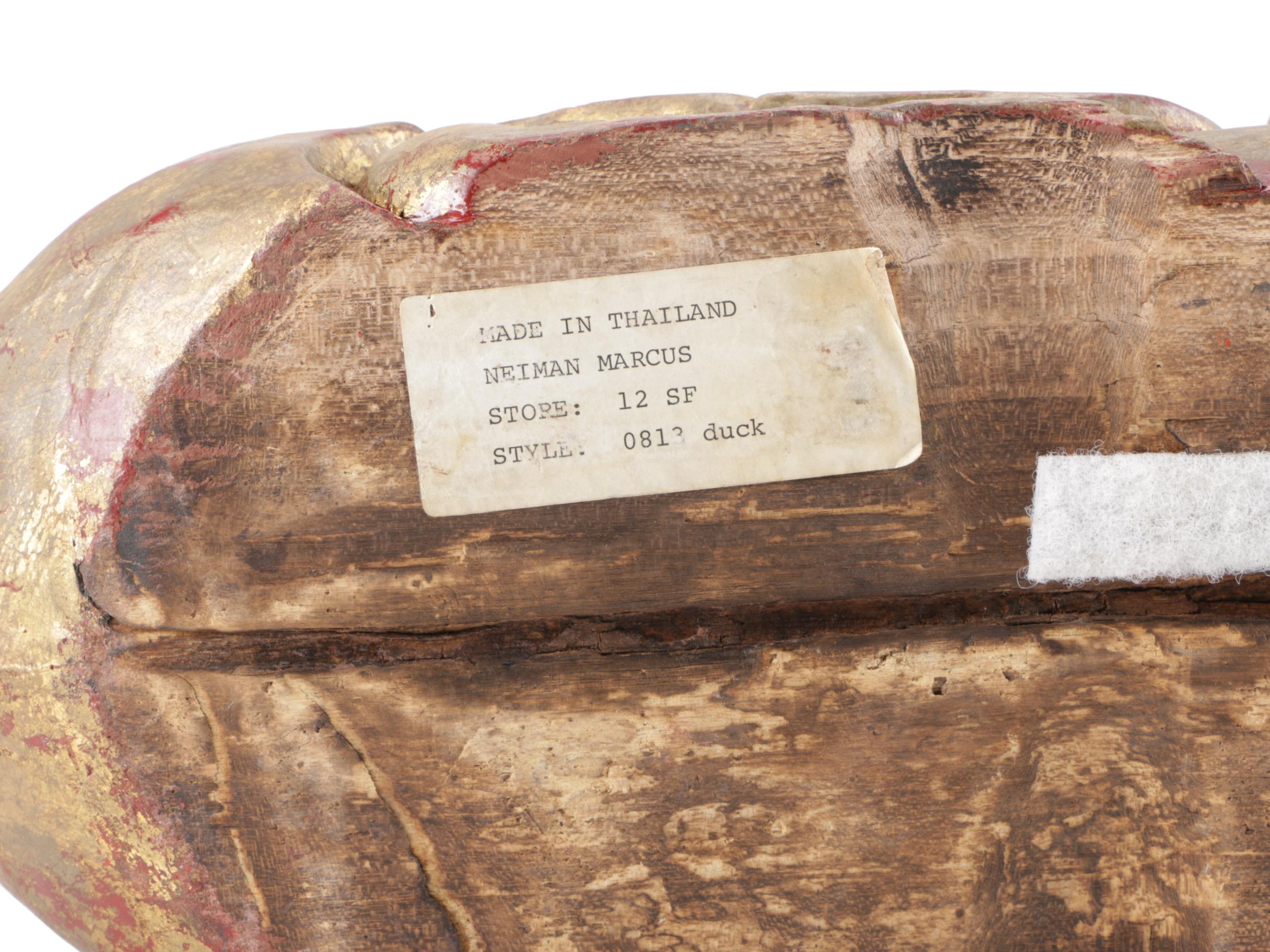 Neiman Marcus Wooden Duck Sculpture