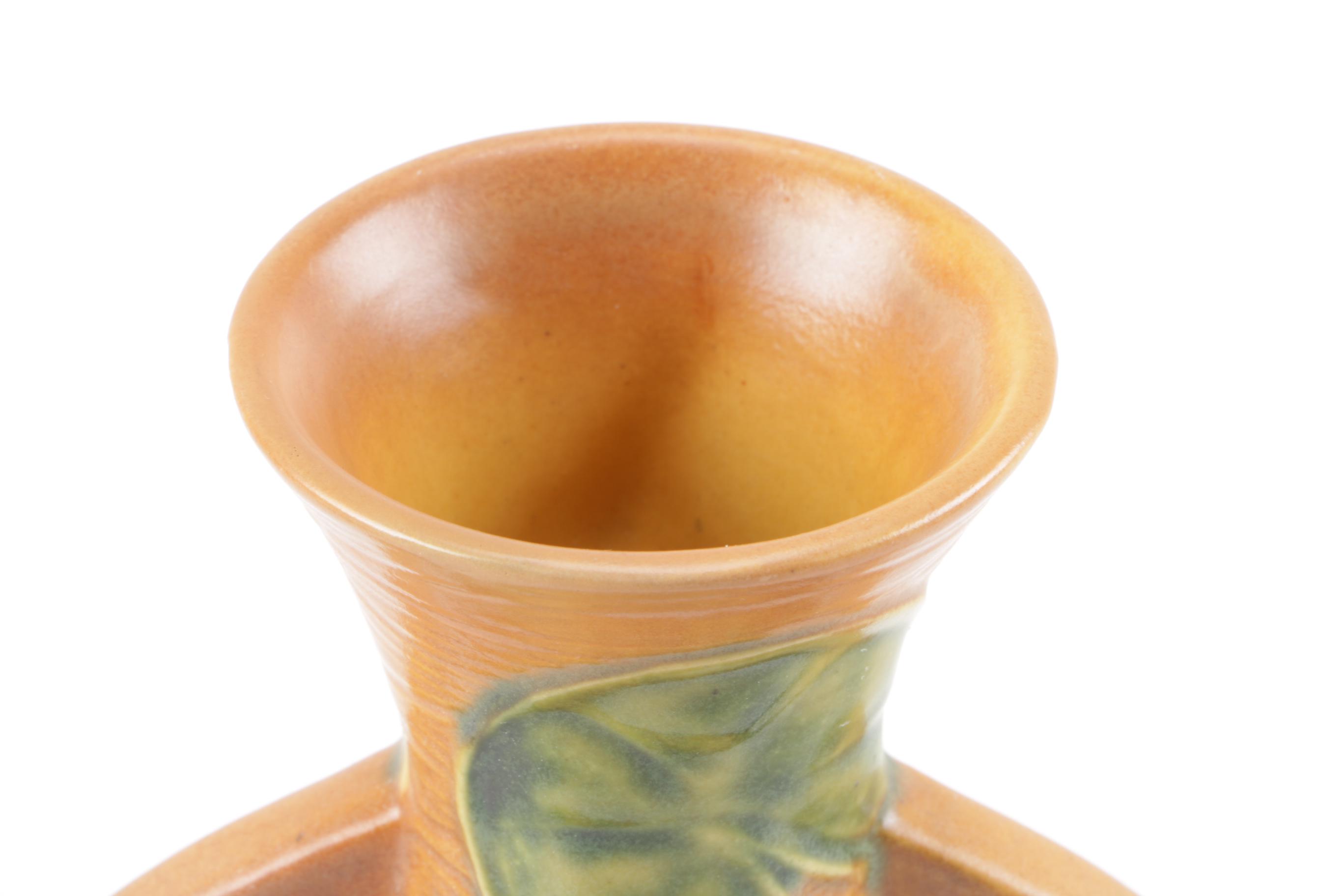 Roseville Pottery "Water Lily" Vase and "Magnolia" Candle Holders