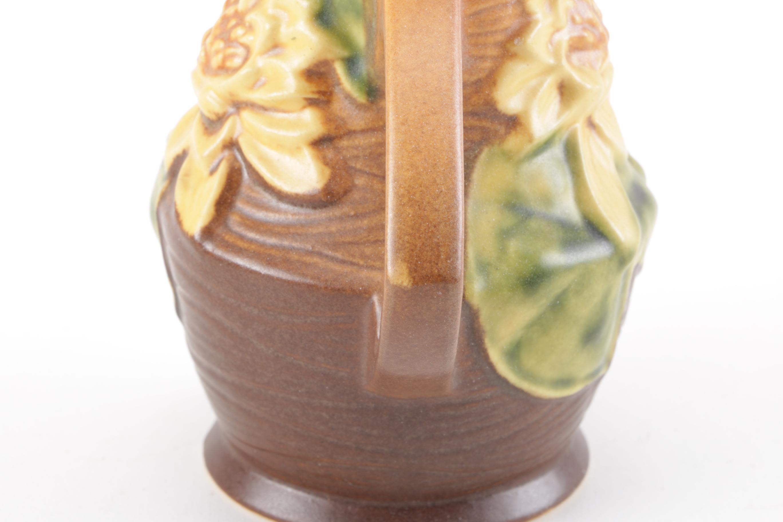 Roseville Pottery "Water Lily" Vase and "Magnolia" Candle Holders