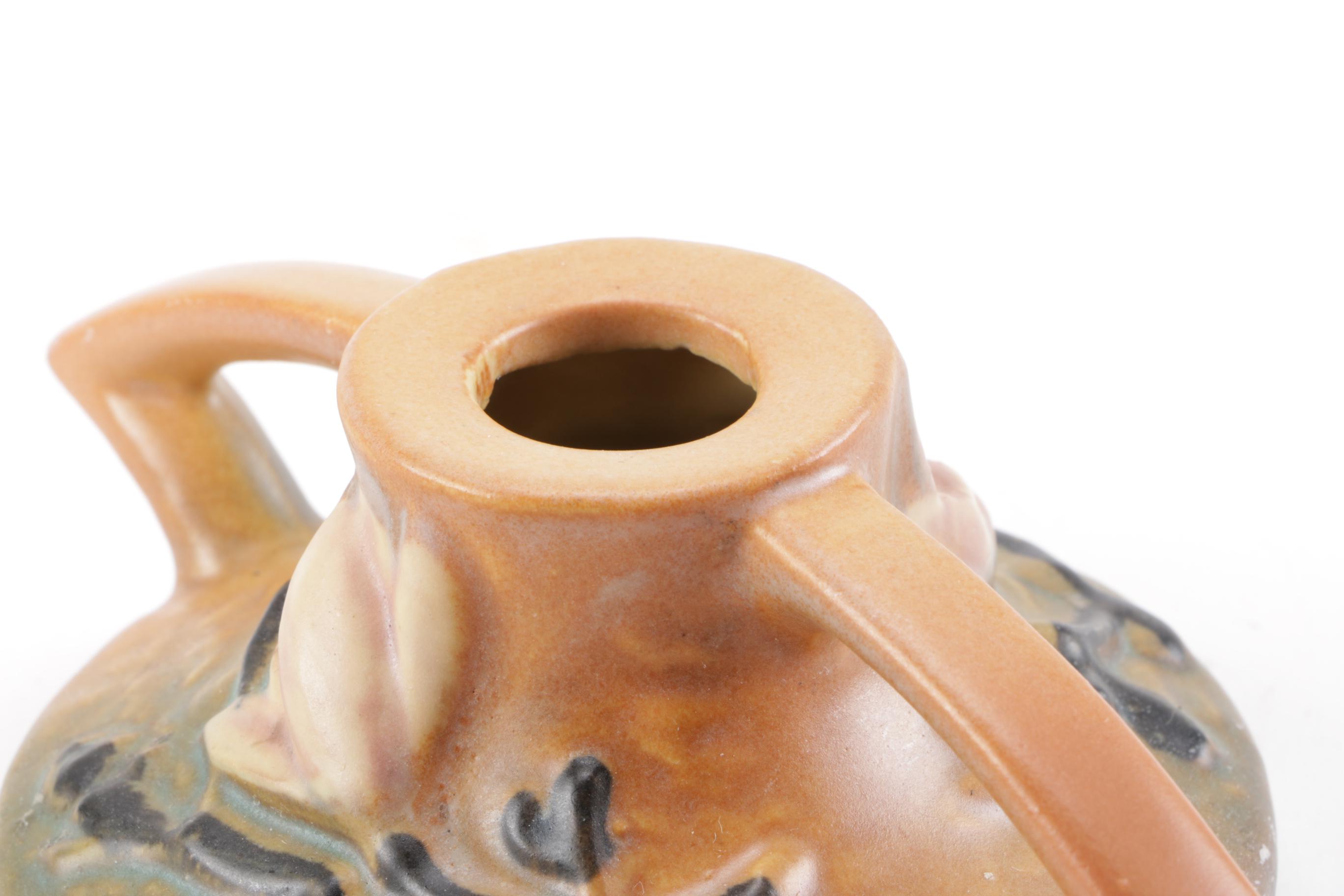 Roseville Pottery "Water Lily" Vase and "Magnolia" Candle Holders