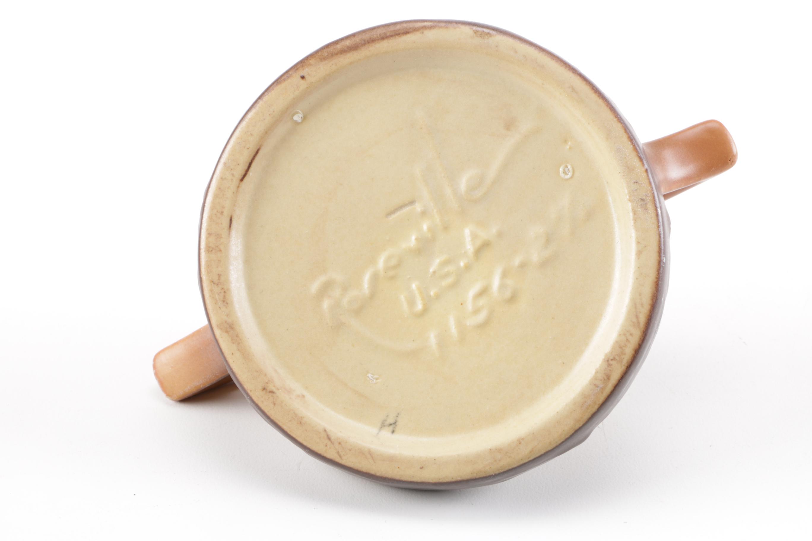 Roseville Pottery "Water Lily" Vase and "Magnolia" Candle Holders