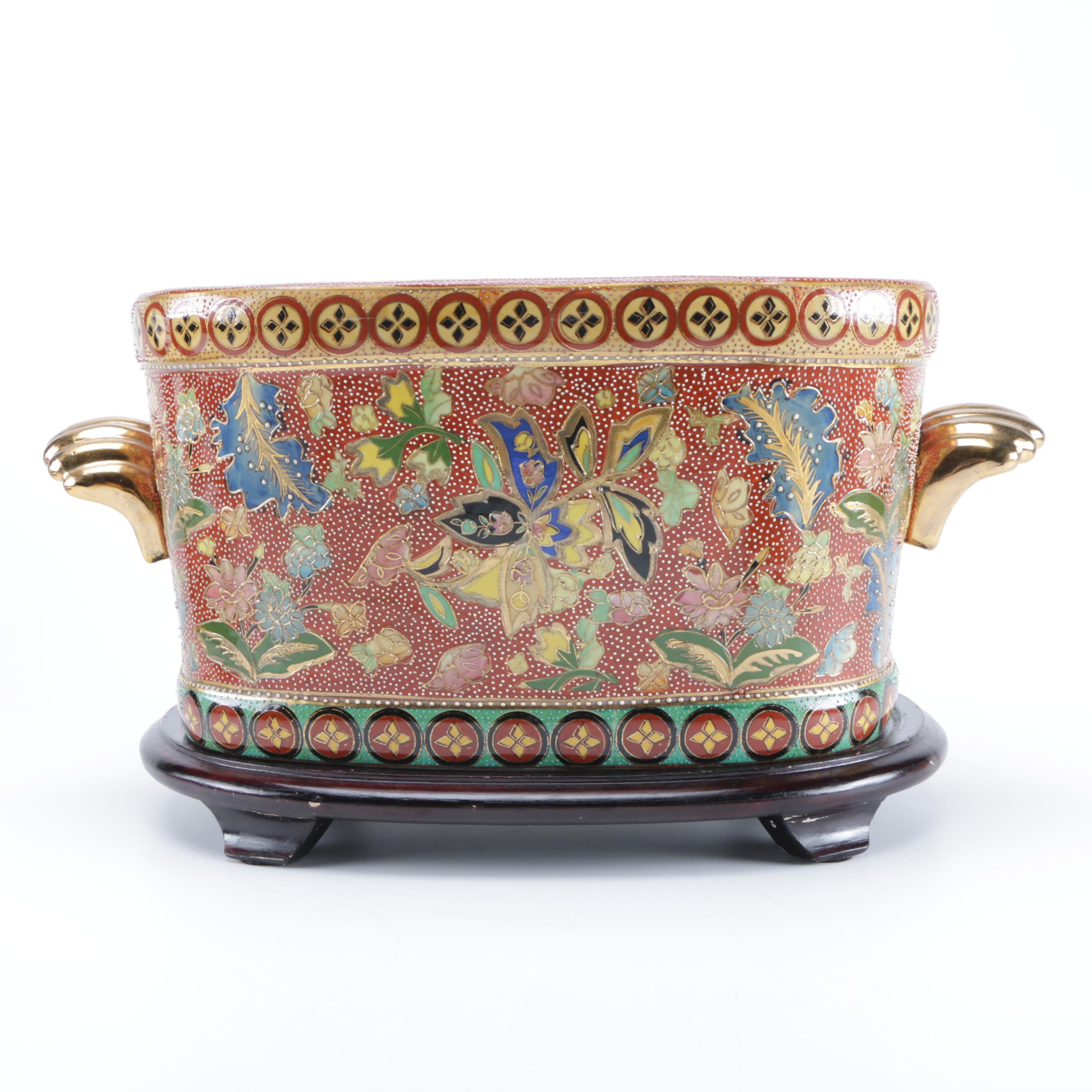 Chinese Carp Decorated Jardiniere