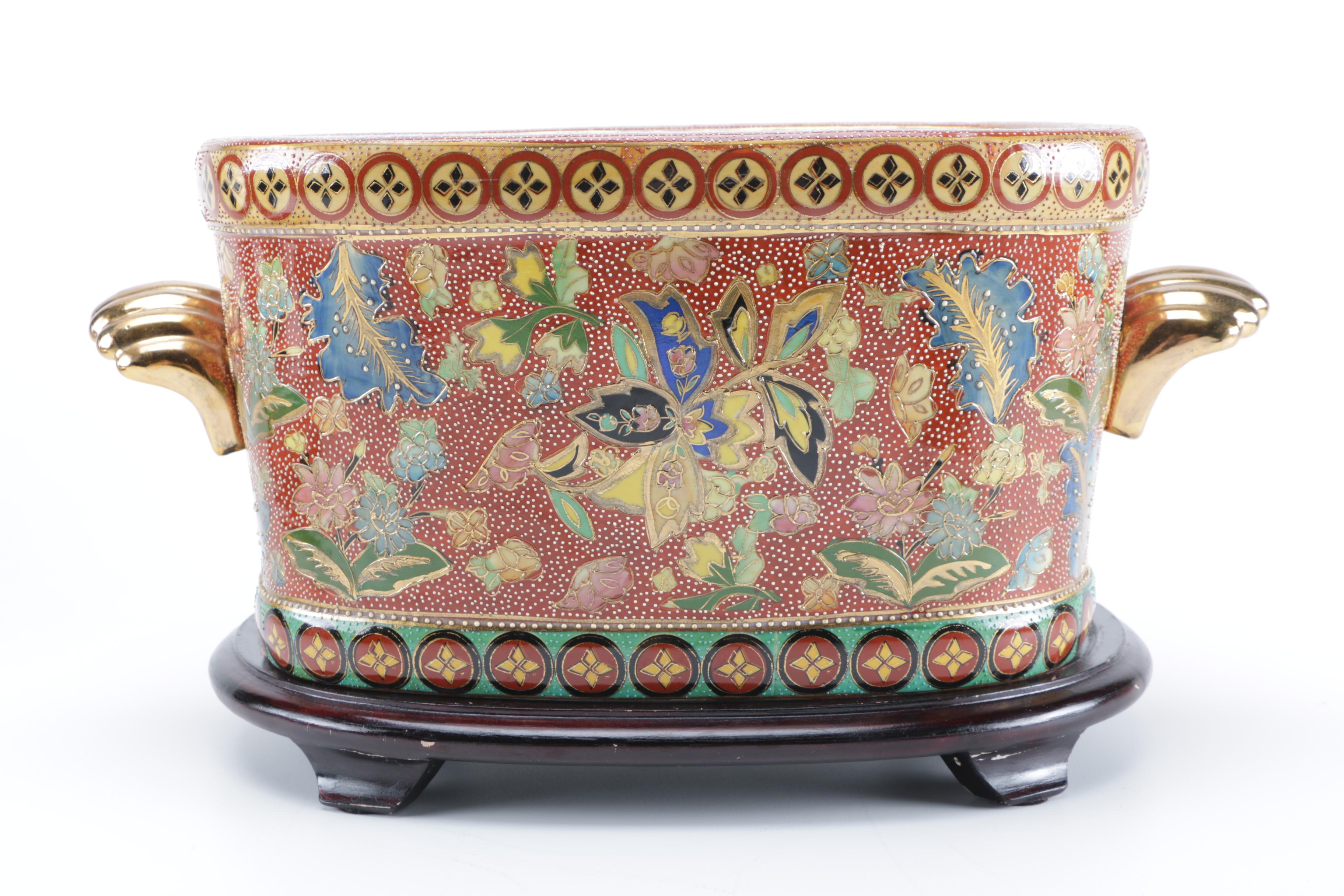 Chinese Carp Decorated Jardiniere