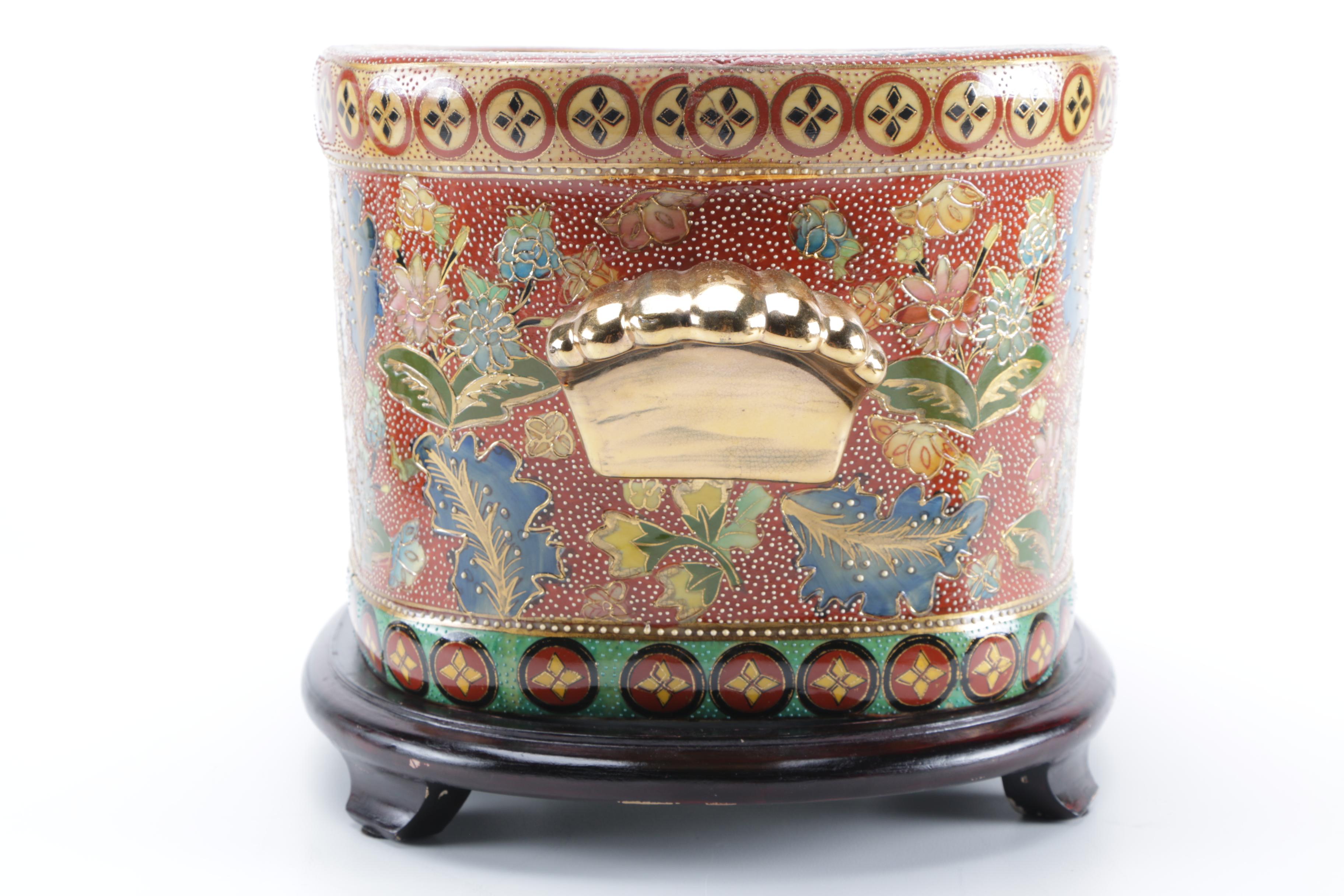 Chinese Carp Decorated Jardiniere