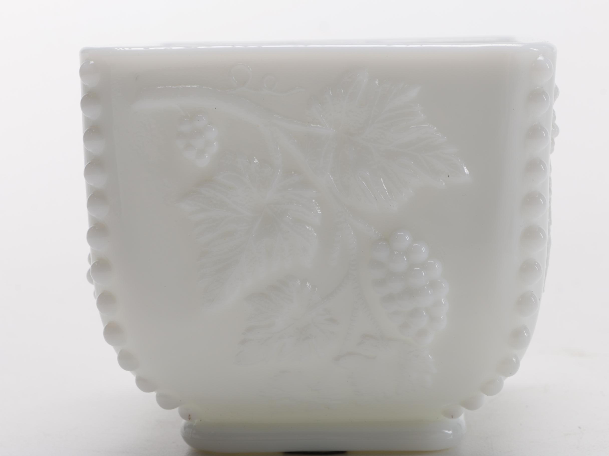 White Milk Glass Décor Featuring Hazel Atlas