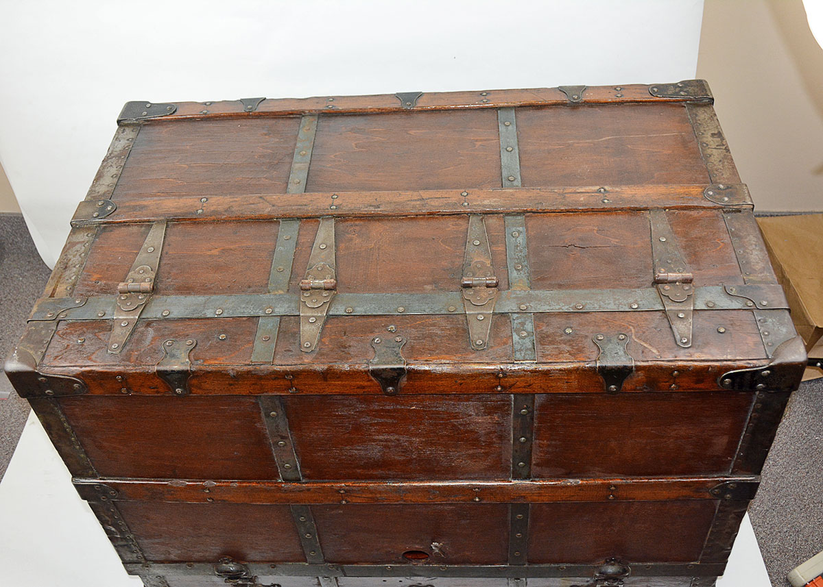 Antique Three-Drawer Steamer Trunk