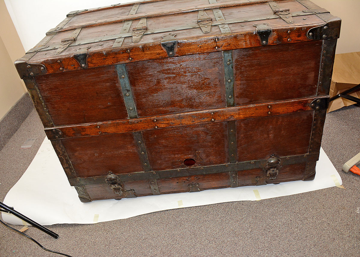 Antique Three-Drawer Steamer Trunk
