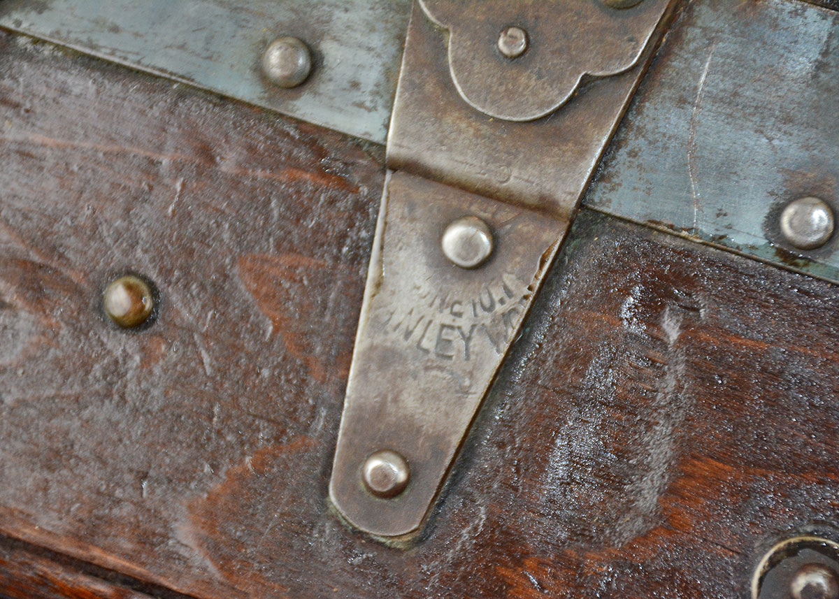 Antique Three-Drawer Steamer Trunk