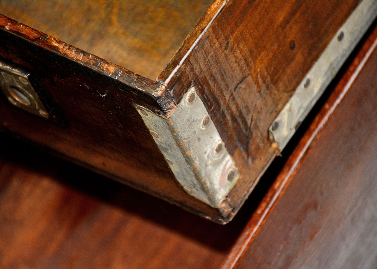 Antique Three-Drawer Steamer Trunk