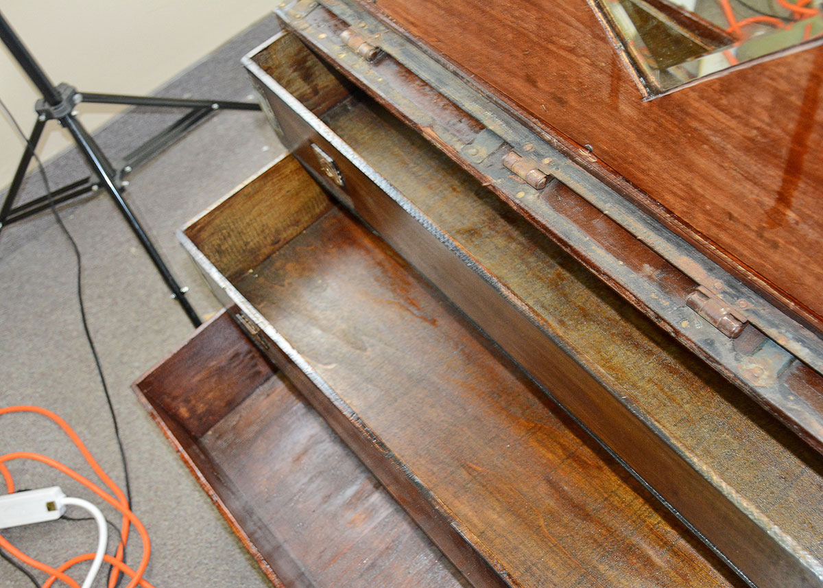Antique Three-Drawer Steamer Trunk