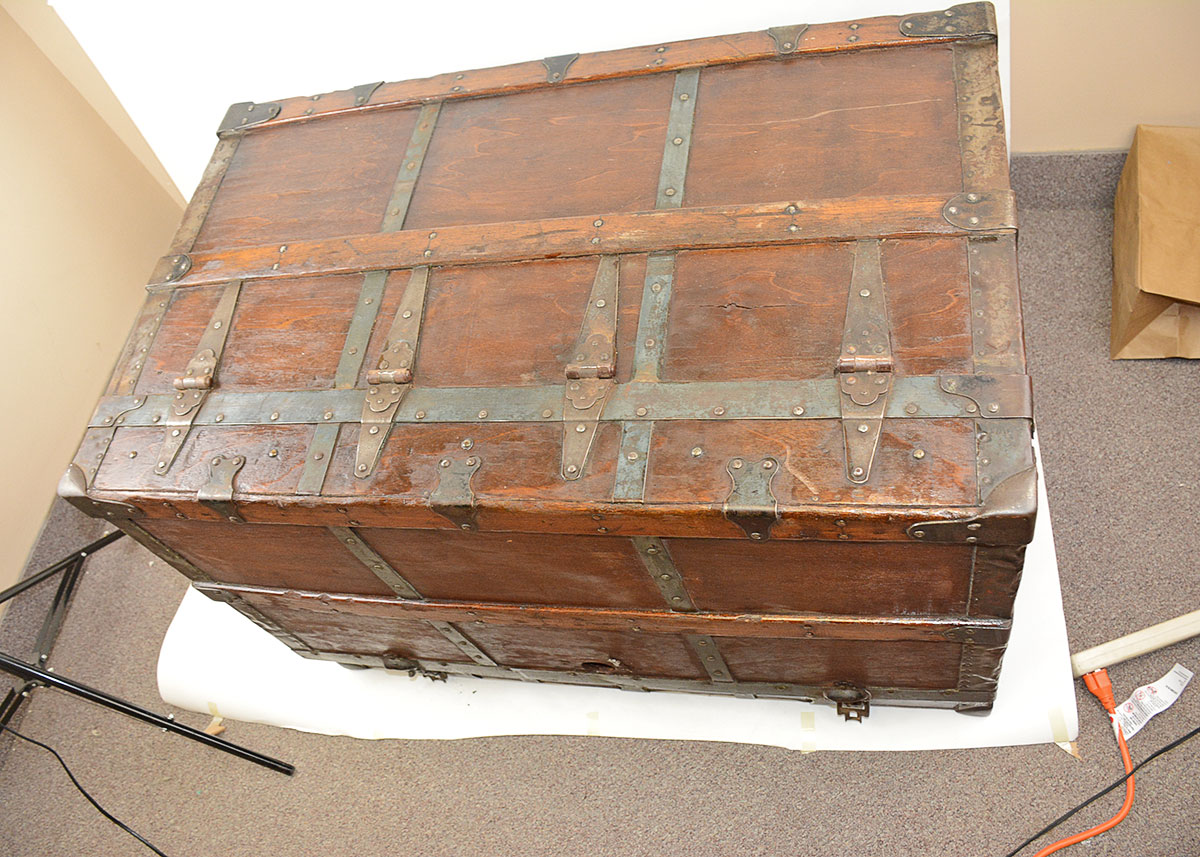 Antique Three-Drawer Steamer Trunk