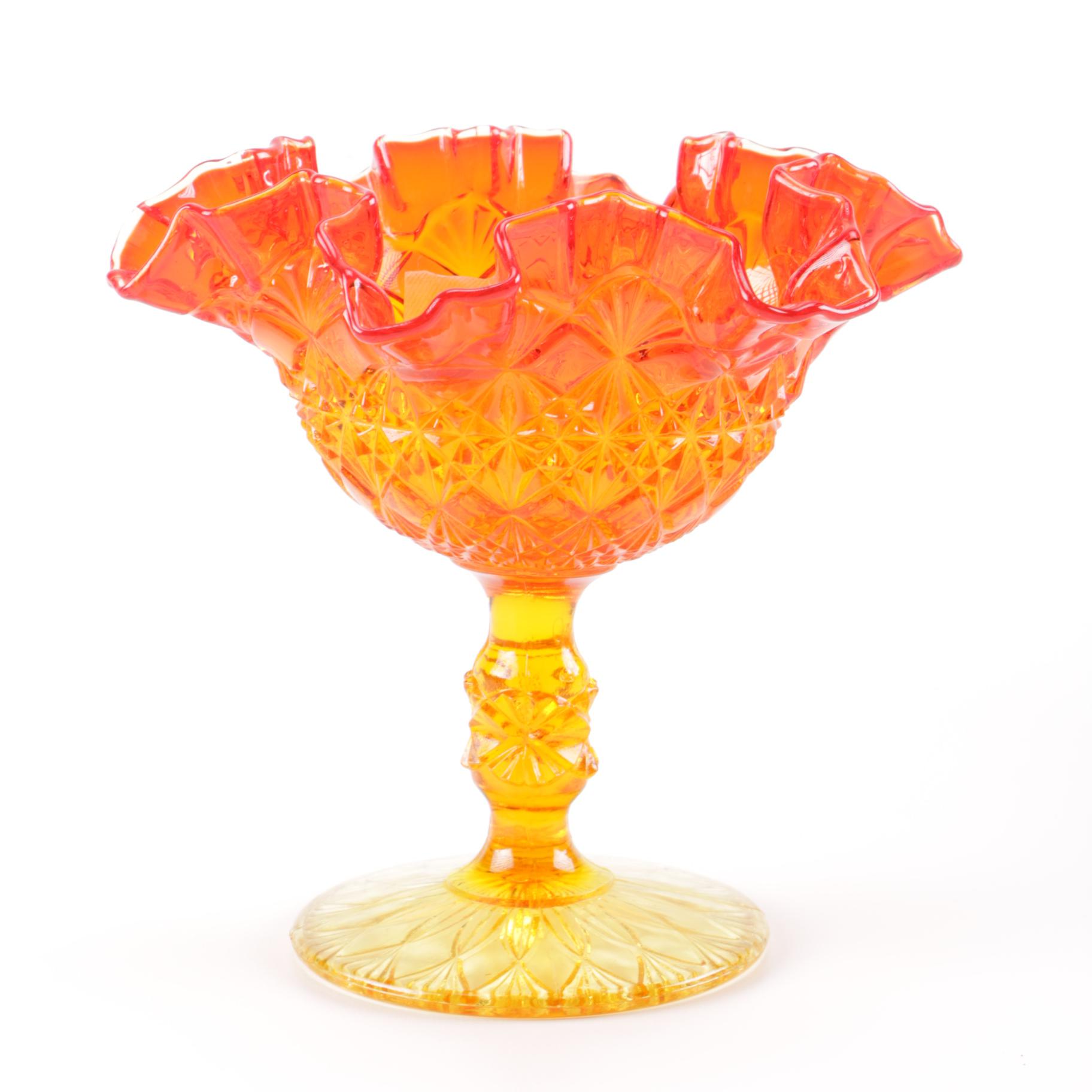 Canival Glass Stemmed Candy Dishes Including Fenton