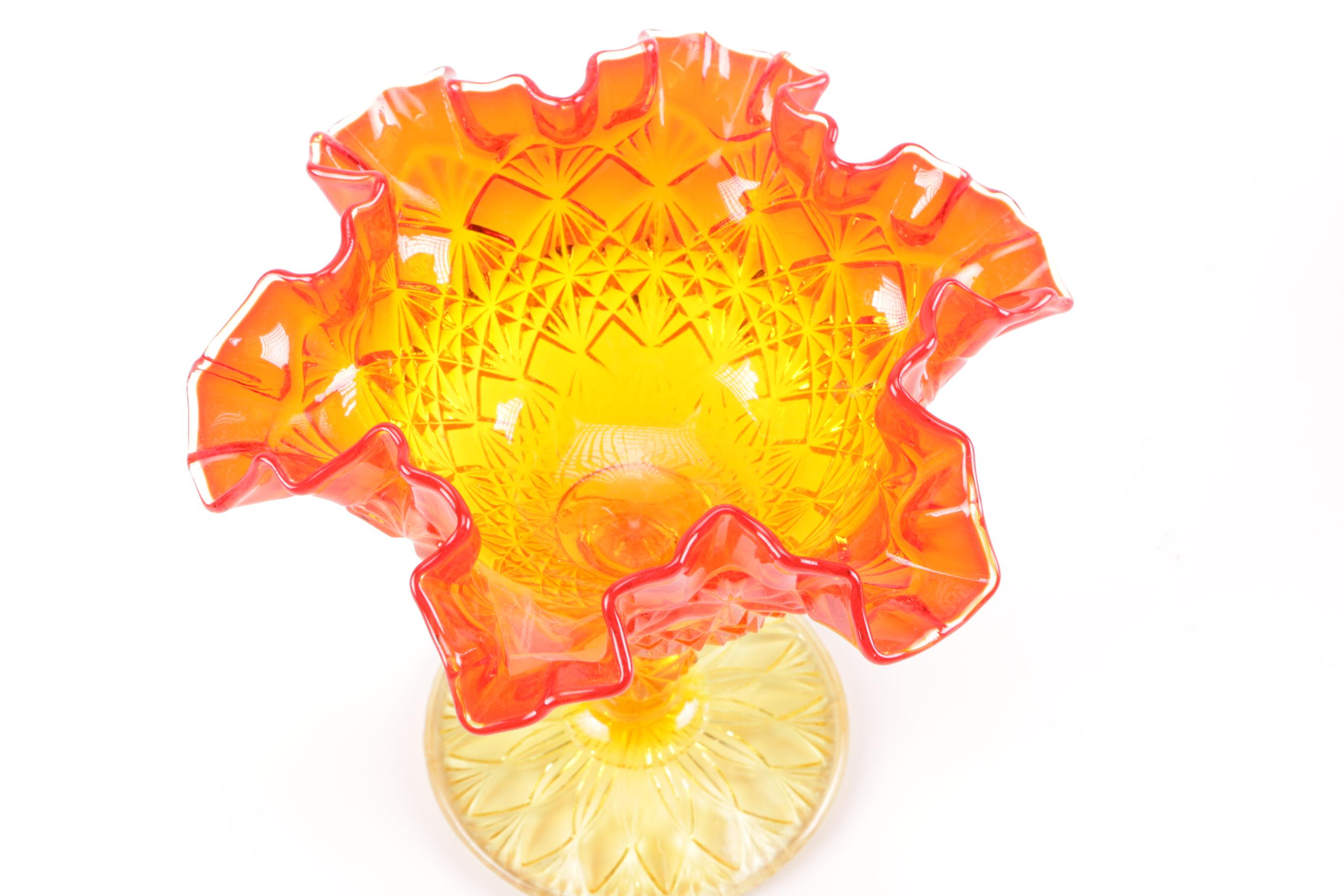 Canival Glass Stemmed Candy Dishes Including Fenton