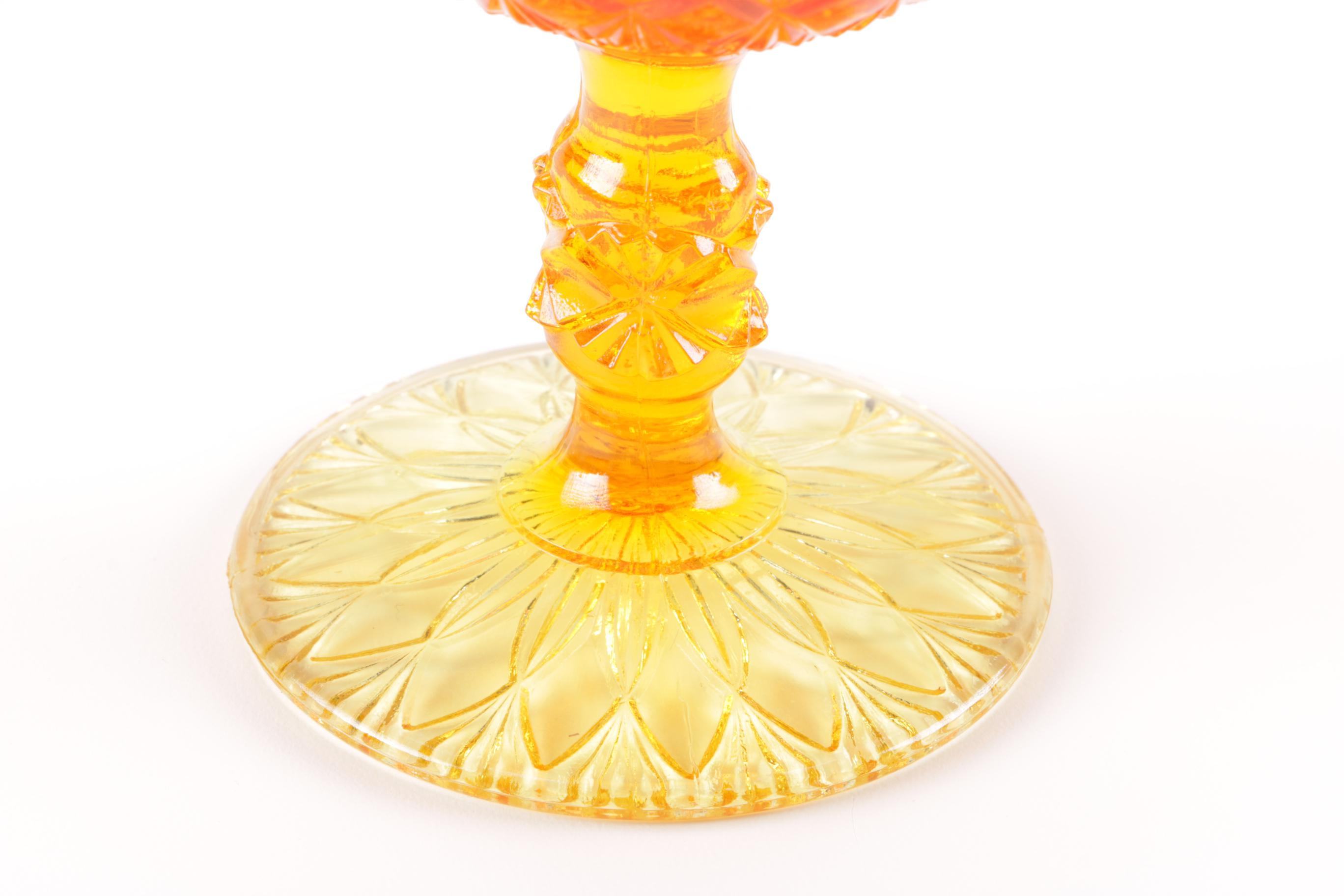 Canival Glass Stemmed Candy Dishes Including Fenton