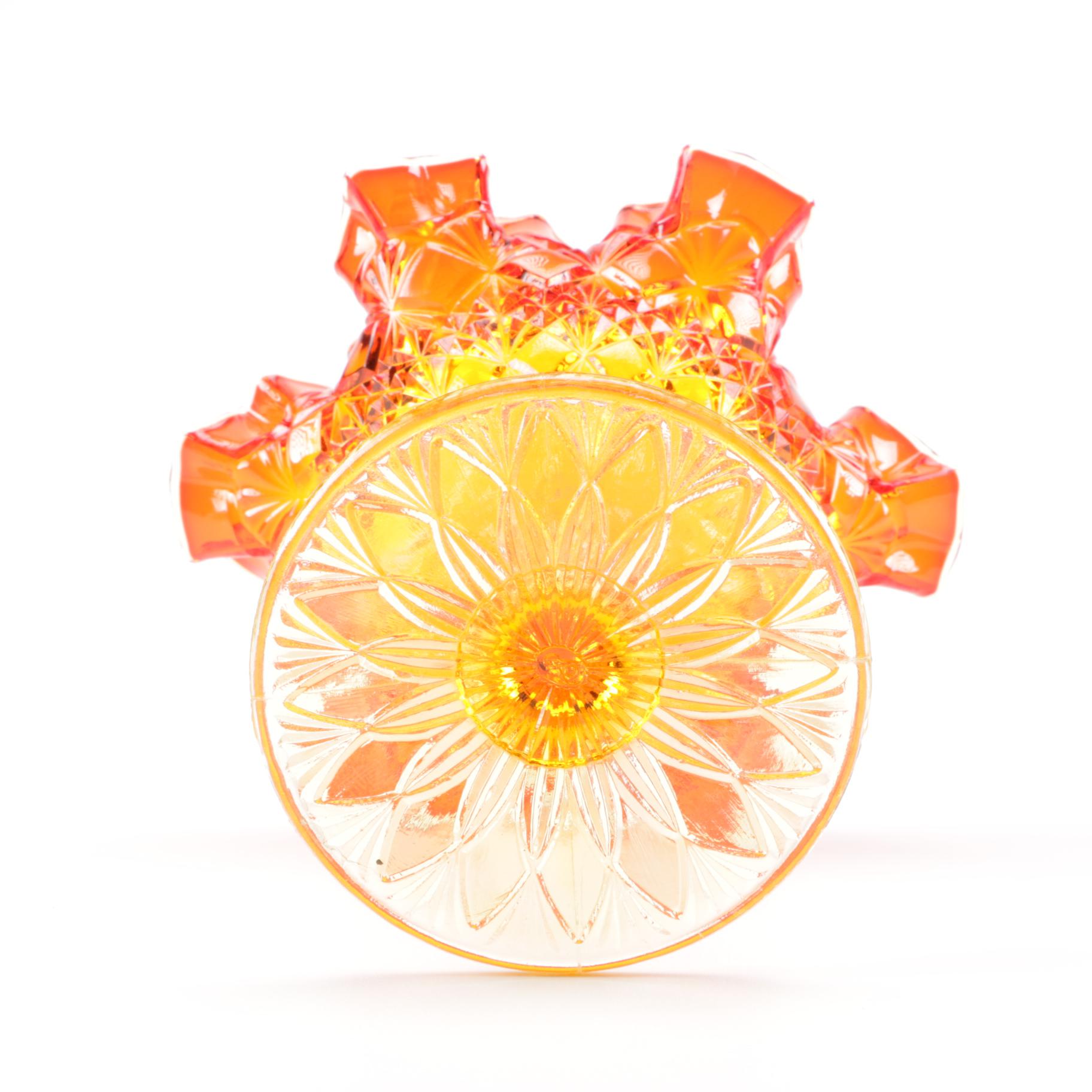 Canival Glass Stemmed Candy Dishes Including Fenton