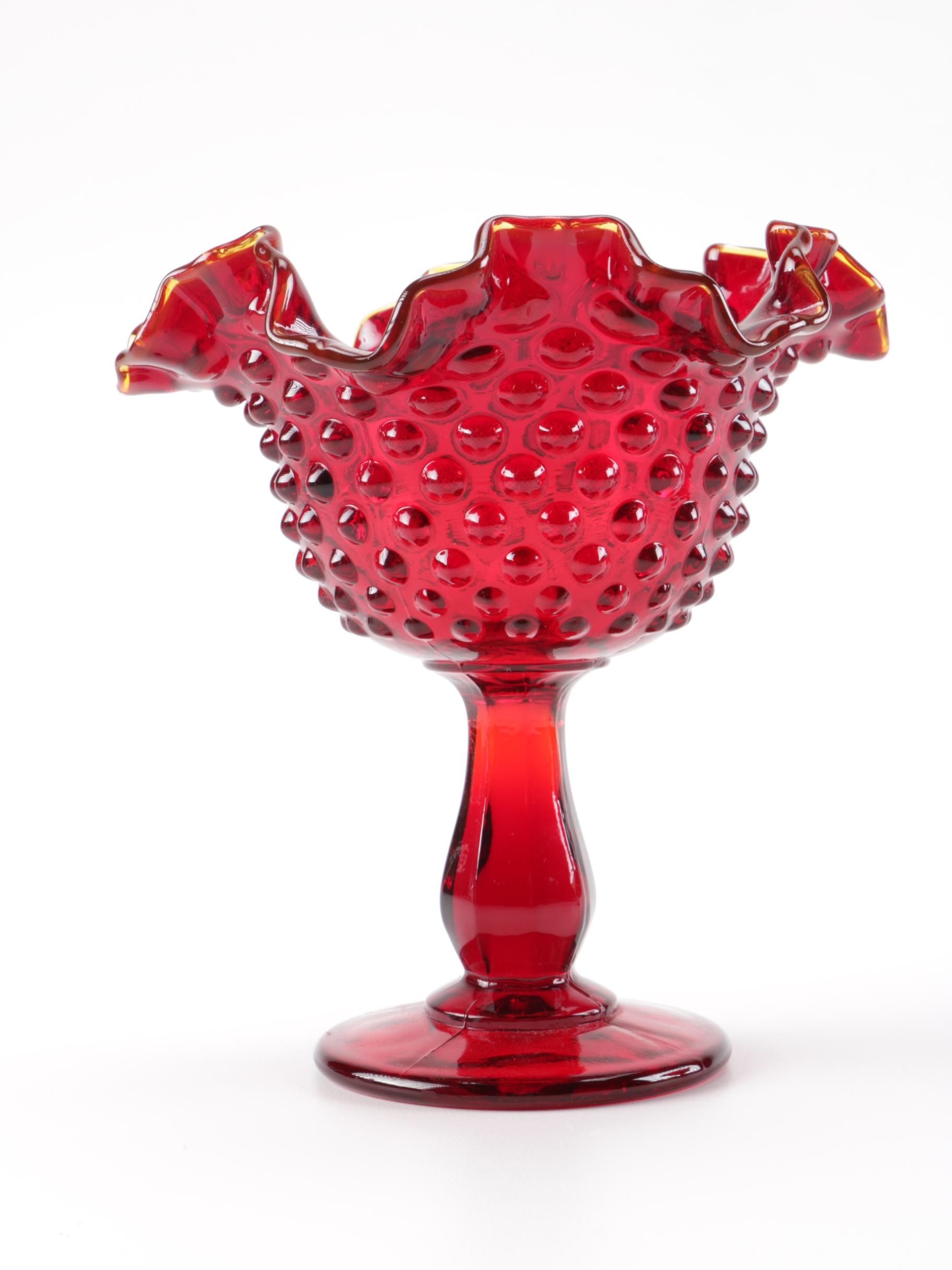 Canival Glass Stemmed Candy Dishes Including Fenton