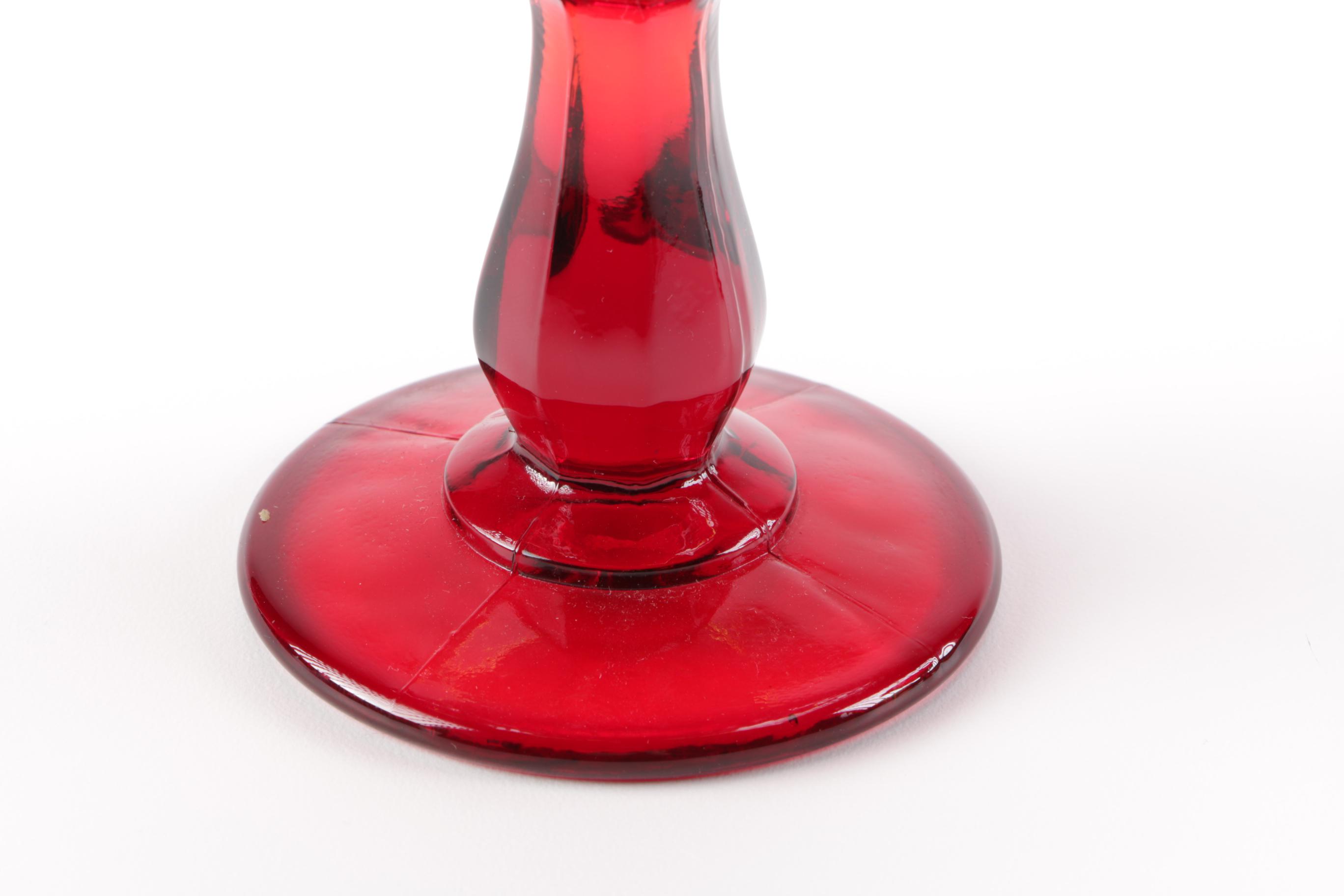 Canival Glass Stemmed Candy Dishes Including Fenton