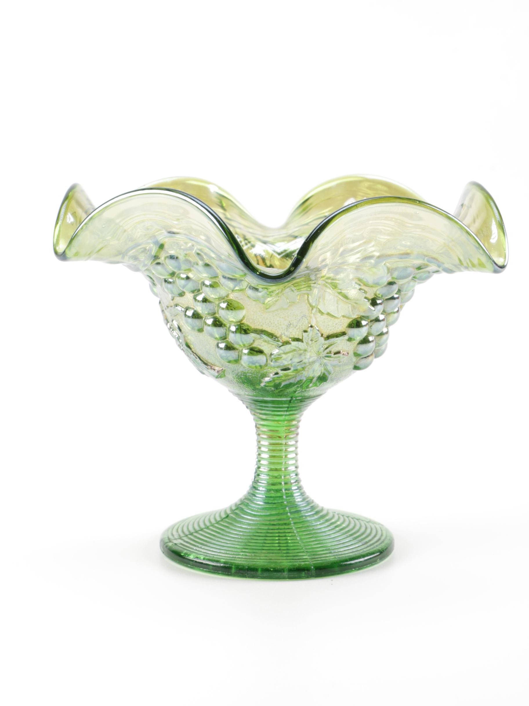 Canival Glass Stemmed Candy Dishes Including Fenton