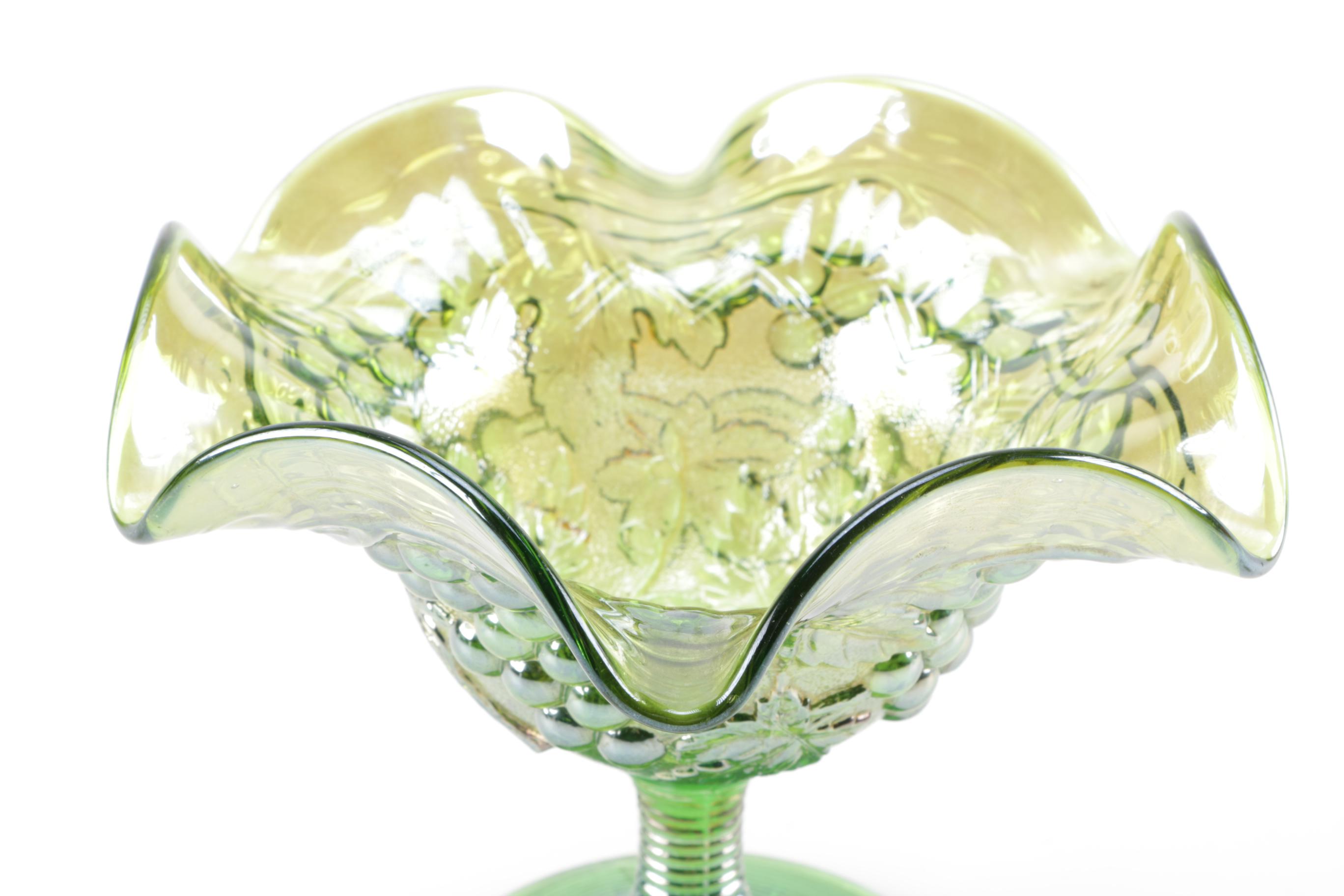 Canival Glass Stemmed Candy Dishes Including Fenton